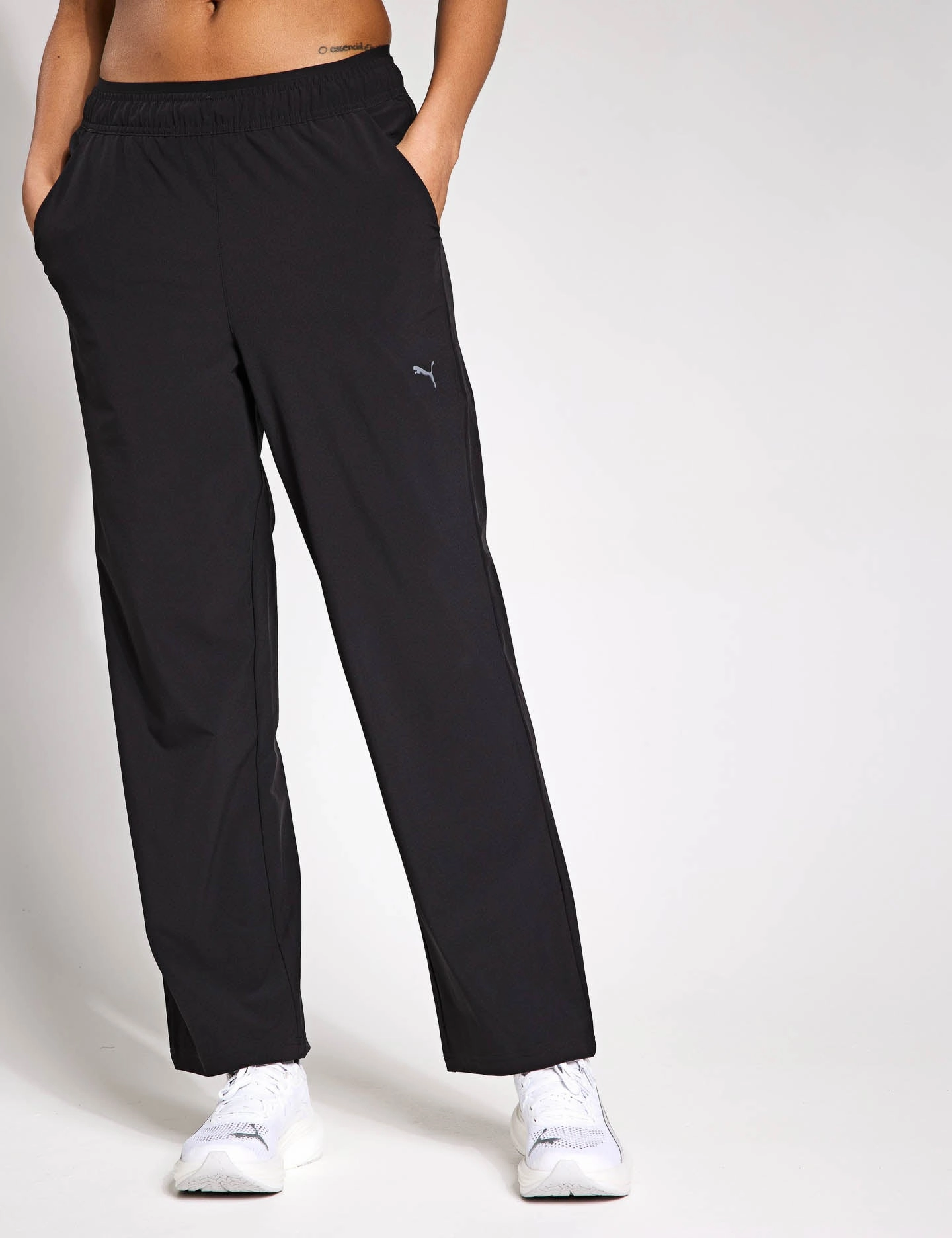 Anti Pilling Fabric Flexible Articulated Knees Move Fashion Pants - Black