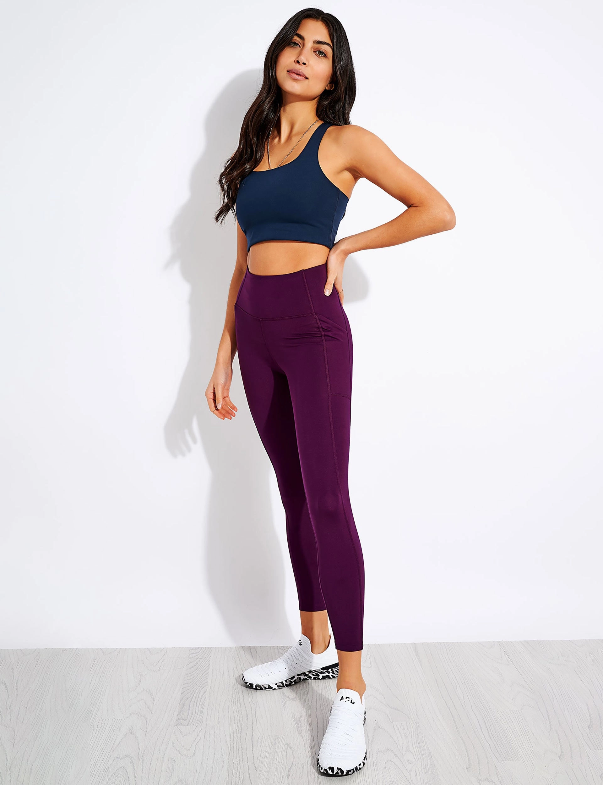 High Waisted 7/8 Pocket Legging - Plum Zen Vibe