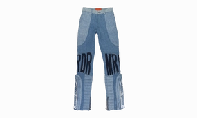 Loose Textured Travel Outfit Stretch Soft Mrdr Moto Denim Jeans "Indigo"