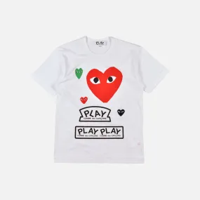 MULTI LOGO TEE - WHITE / RED Sky Cool Flexible Waistline