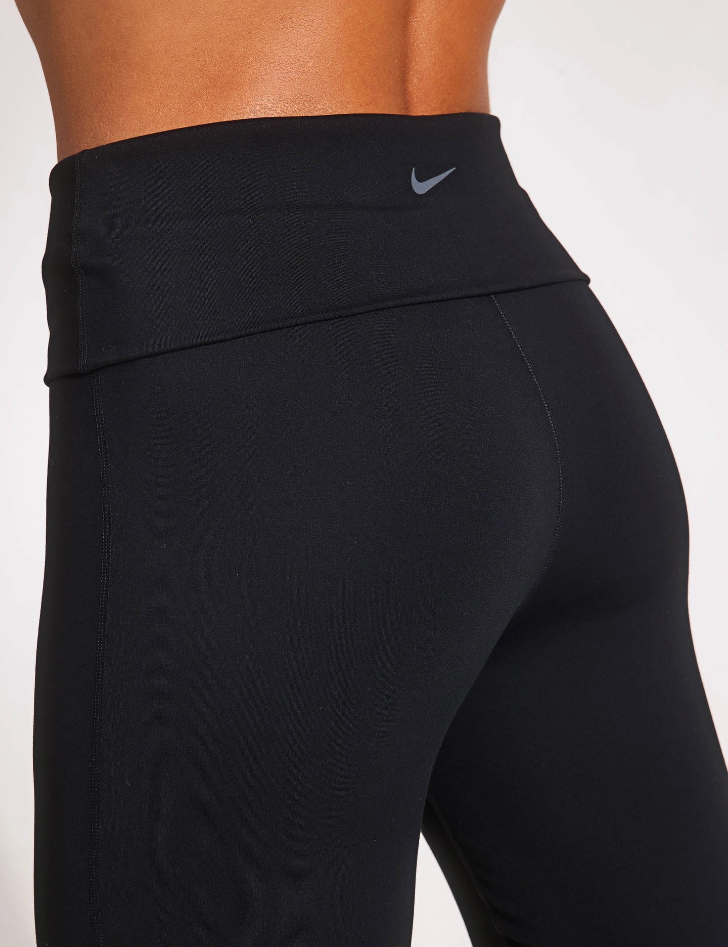 One Dri-FIT Fold-Over Pants - Black Lightweight Knit Material No Snag Zipper Guard