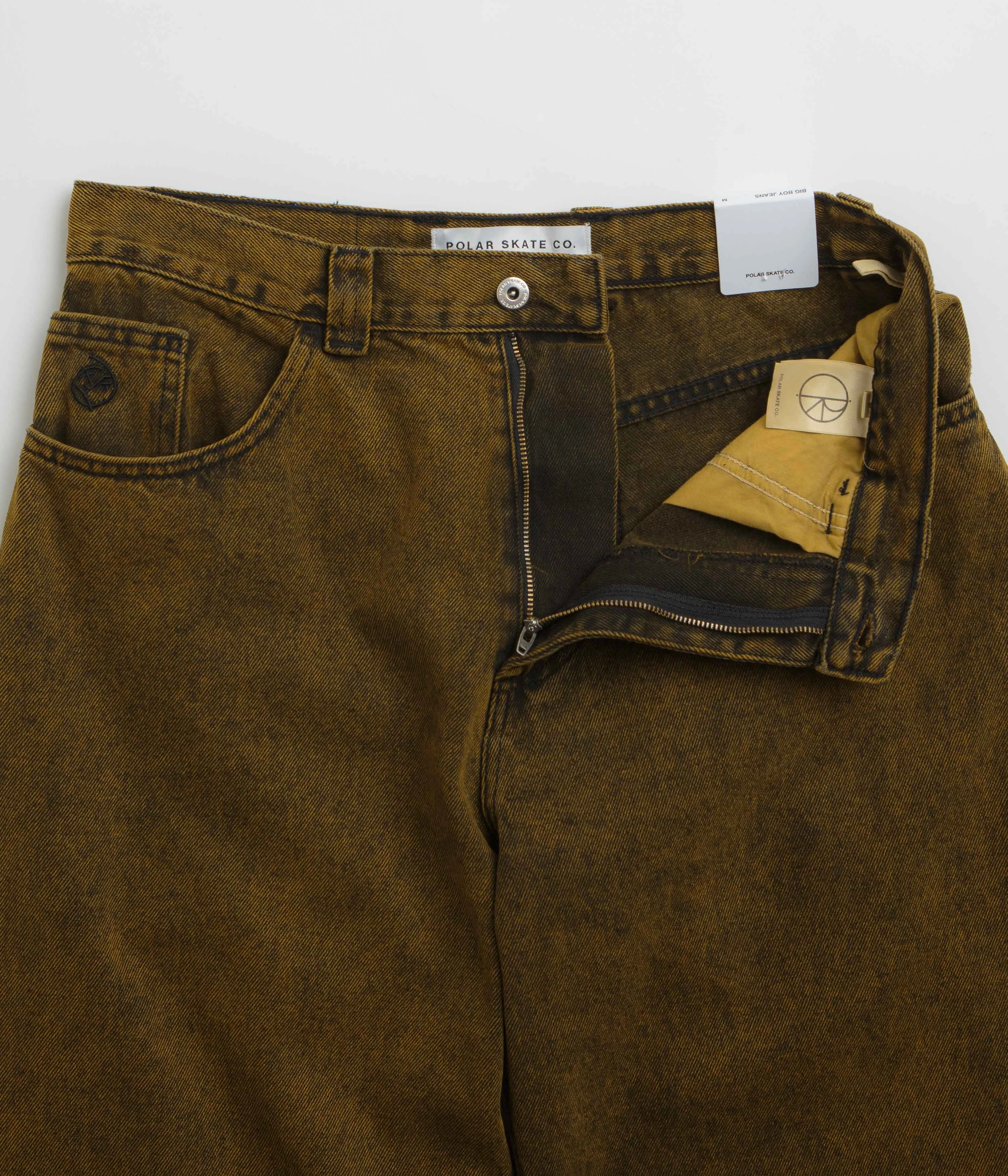 Polar Big Boy Jeans - Yellow Black / Black TaperedLeg StretchFabric