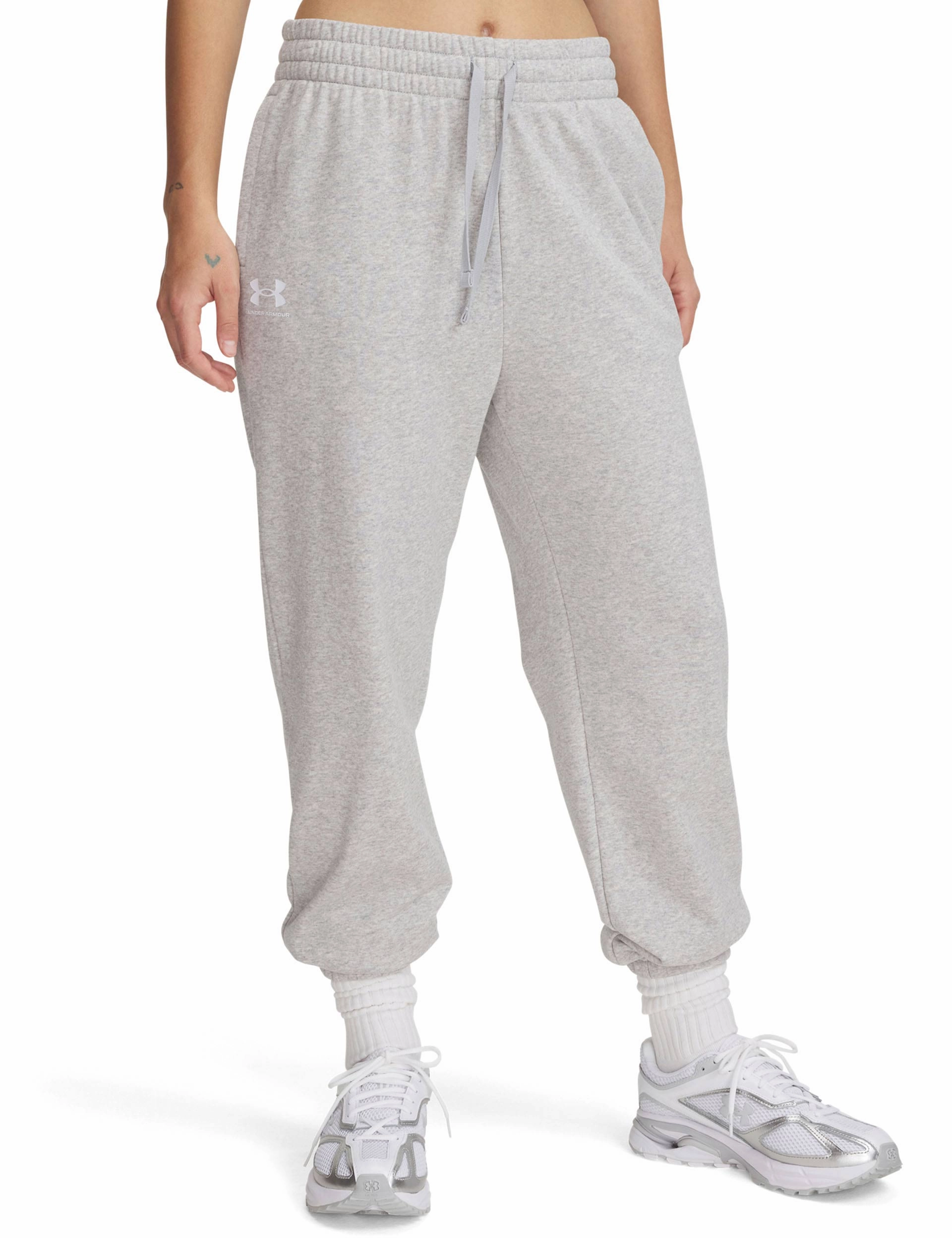 High WaistedFit Rival Terry Joggers - Mod Grey Light Heather/White