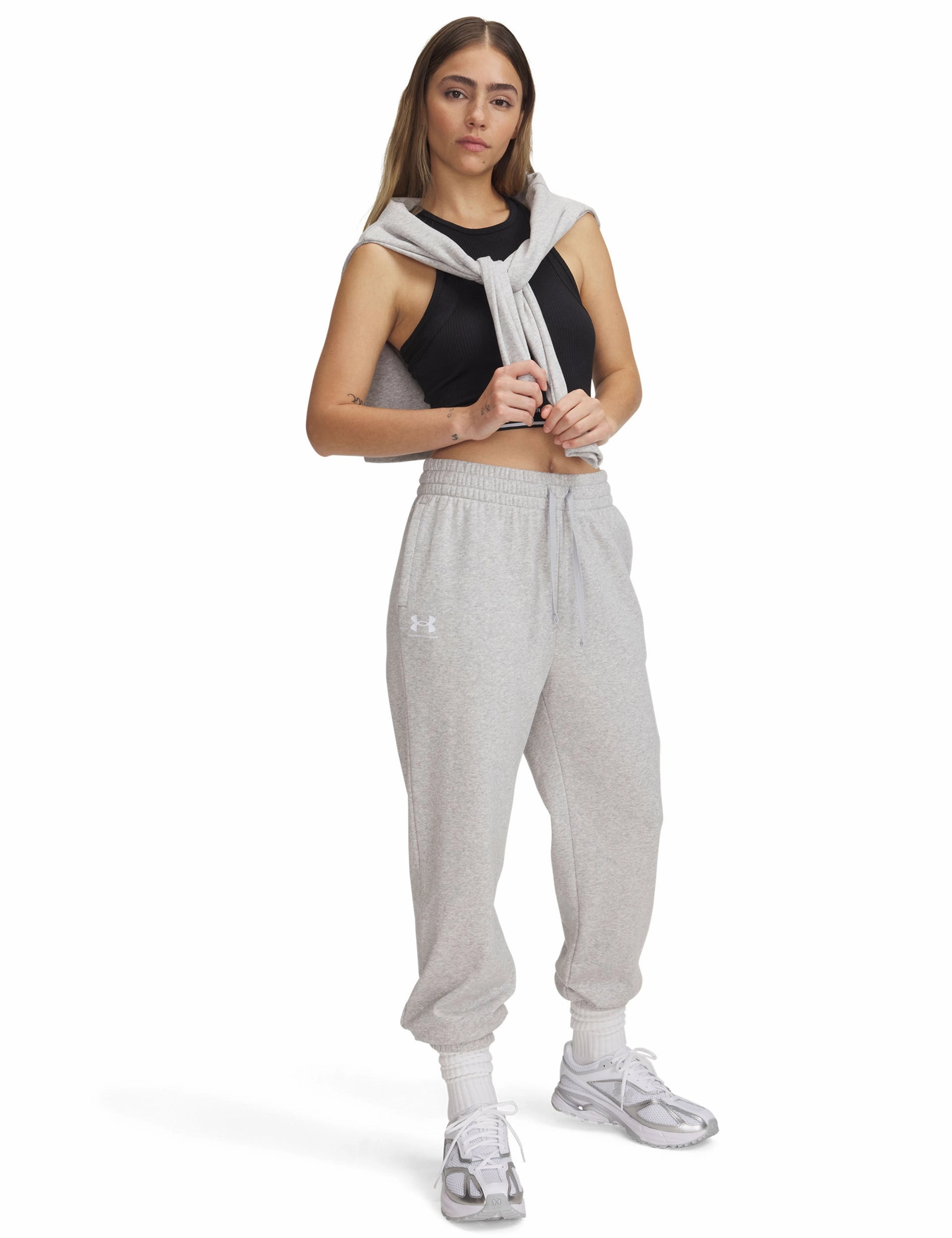 Rival Terry Joggers - Mod Grey Light Heather/White Non slip grip Durable Triple Needle Stitching