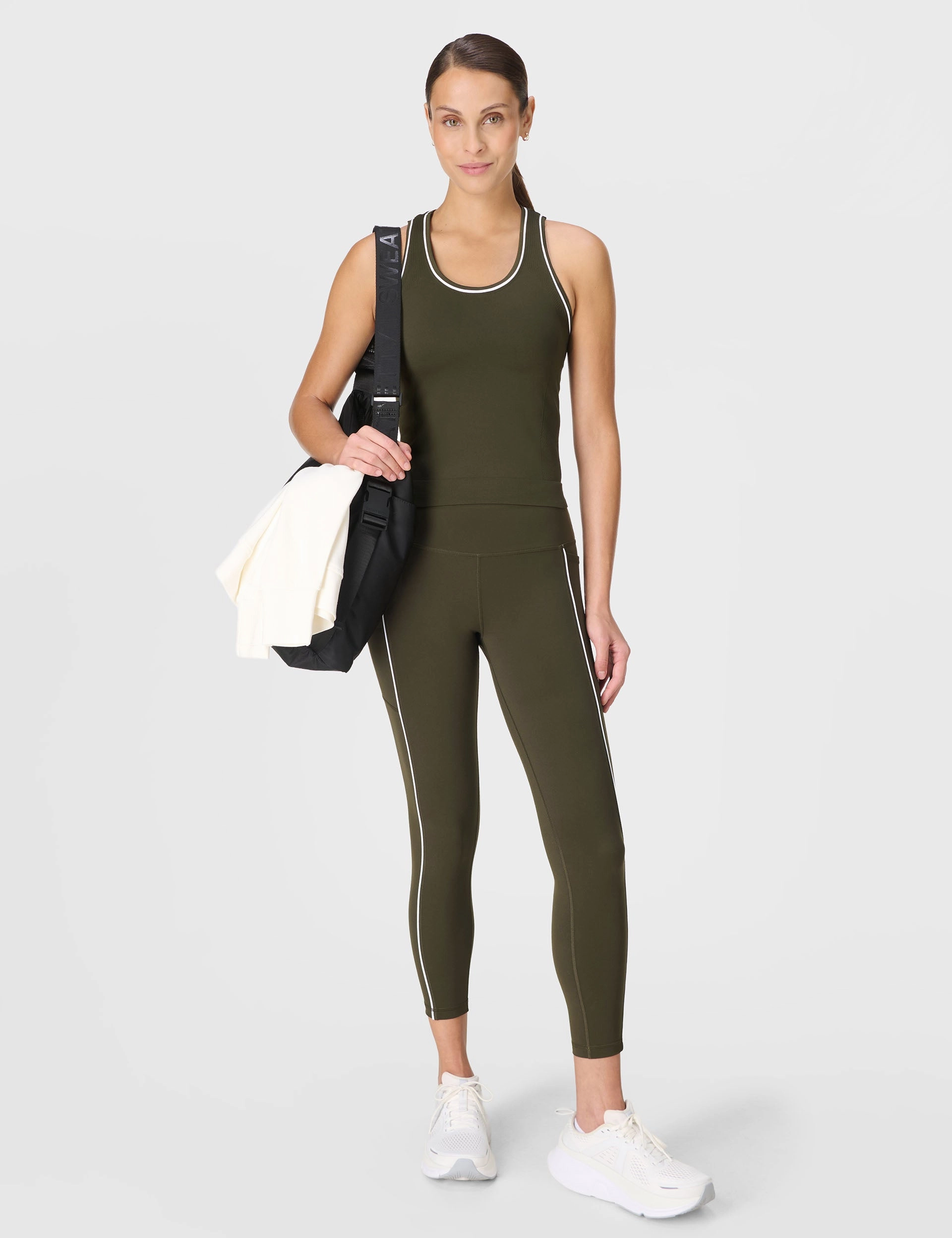 technological breakthrough Enhanced Ventilation Panels Athlete Crop Seamless Workout Vest - Nori Green