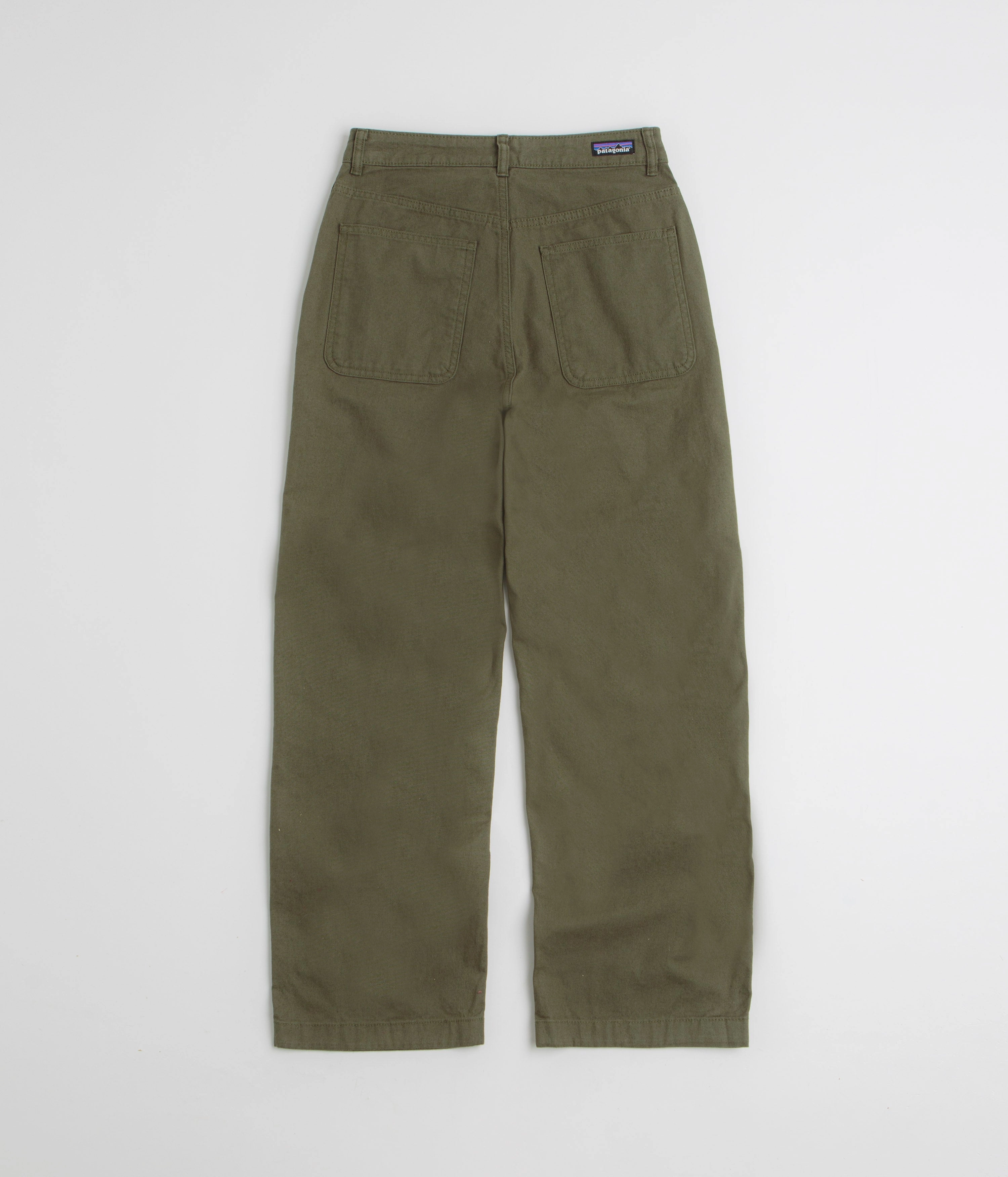 Patagonia Womens Point Reyes Canvas Wide Leg Pants - Basin Green Fashionable Waist