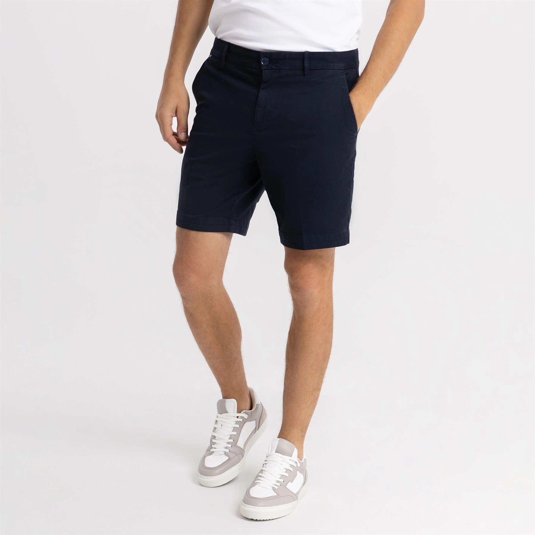Smooth Fabric Slice Shorts 1 Dark Blue