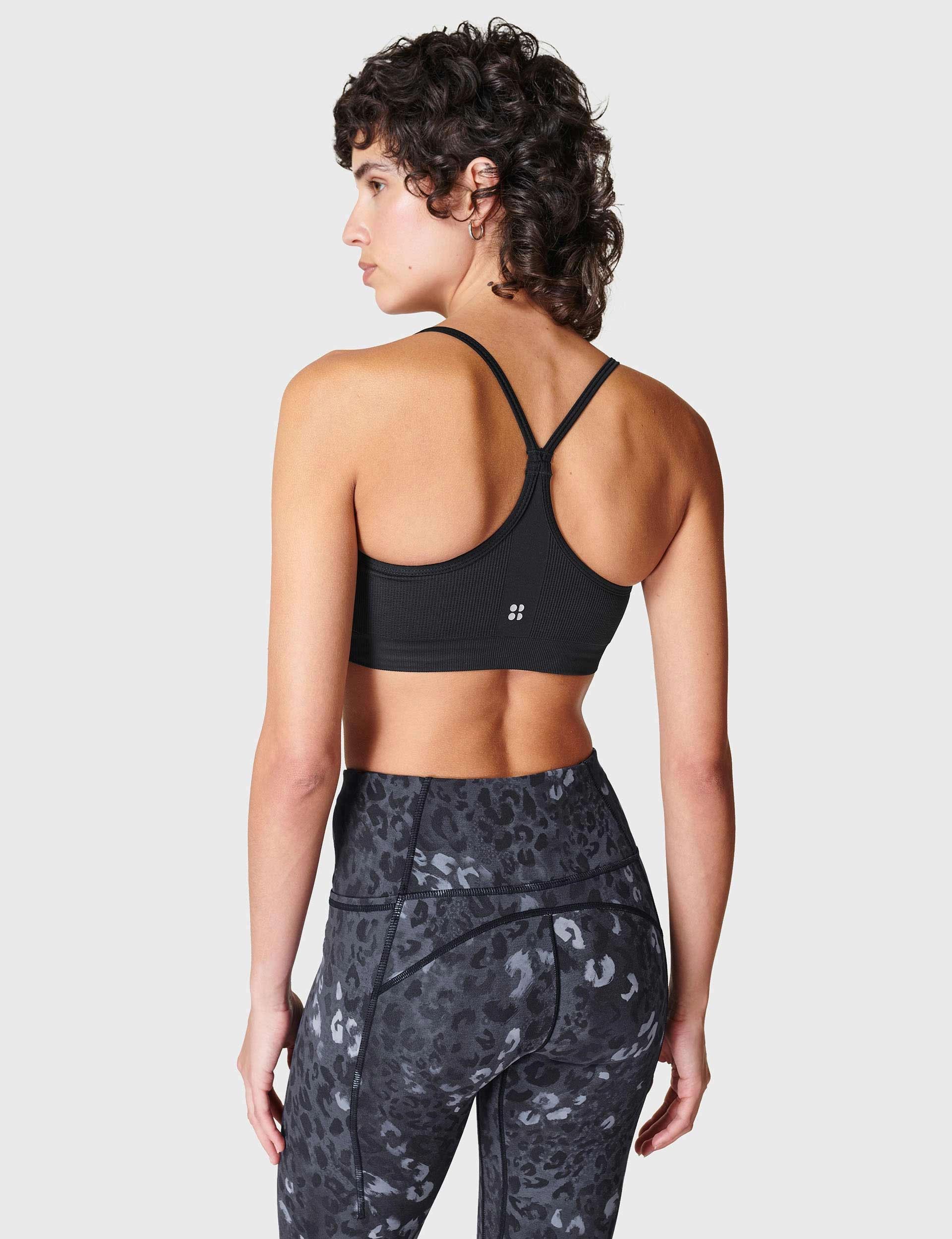 Spirit Restored Yoga Bra - Black Piped edges Non-Irritating Fabric
