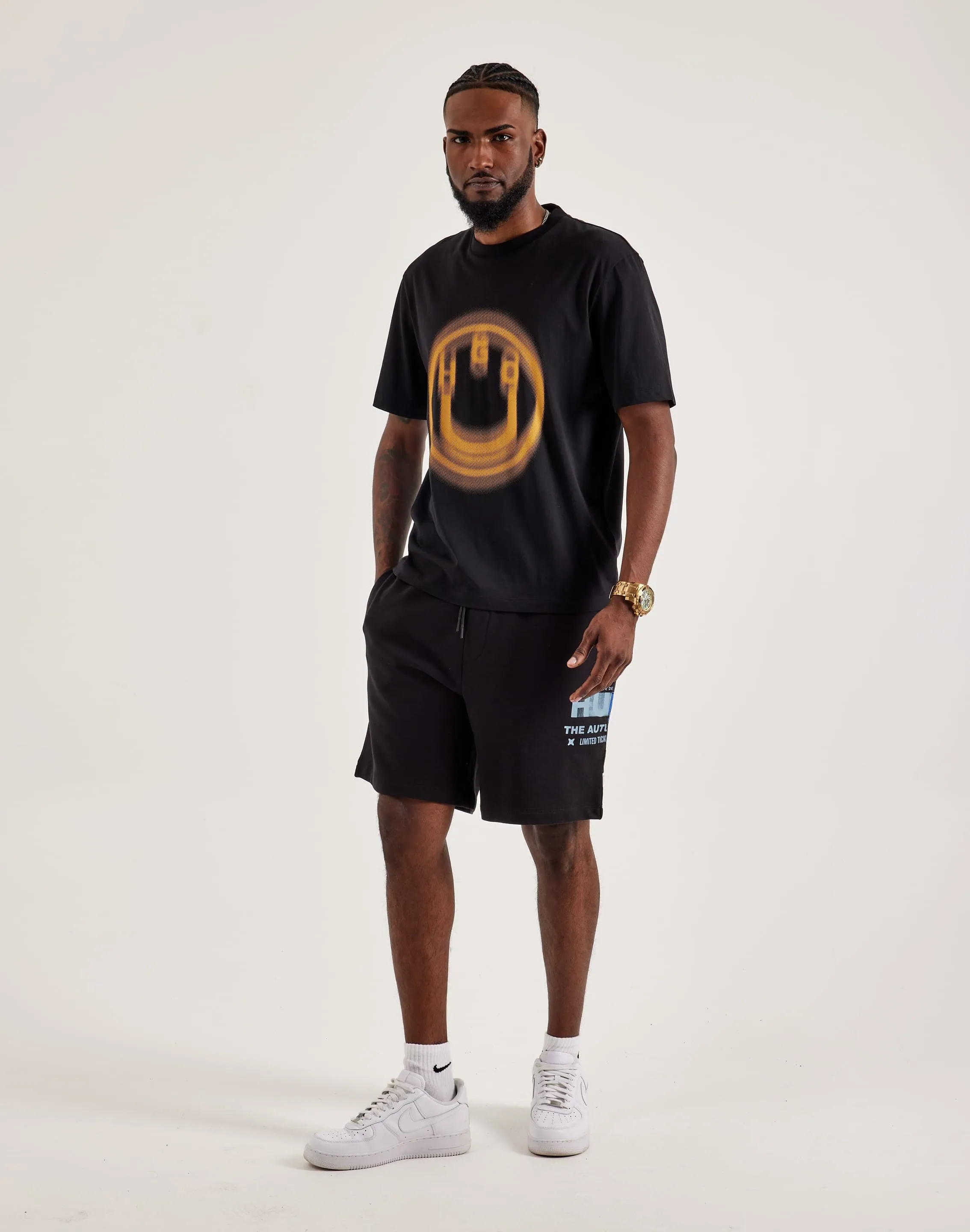 Hugo Nesisho Graphic Shorts Bonded Seam Technology Magnetic Closure