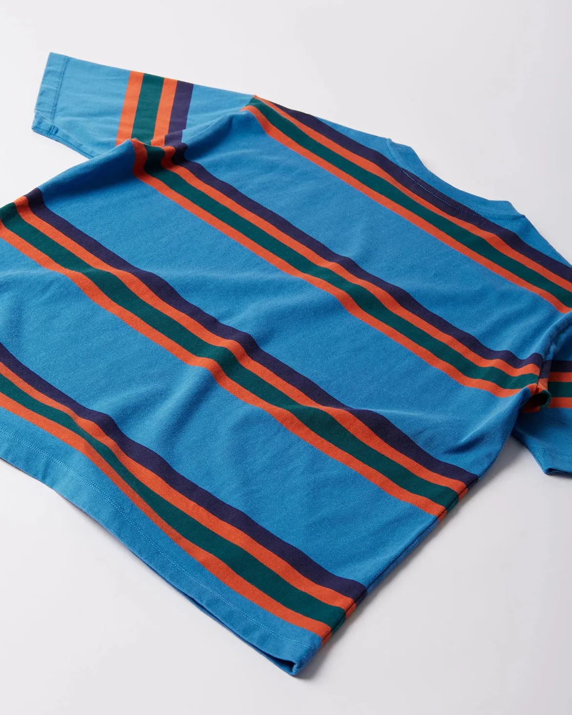 Light Flow CompactWeave SCRIPT STRIPED T-SHIRT - BLUE