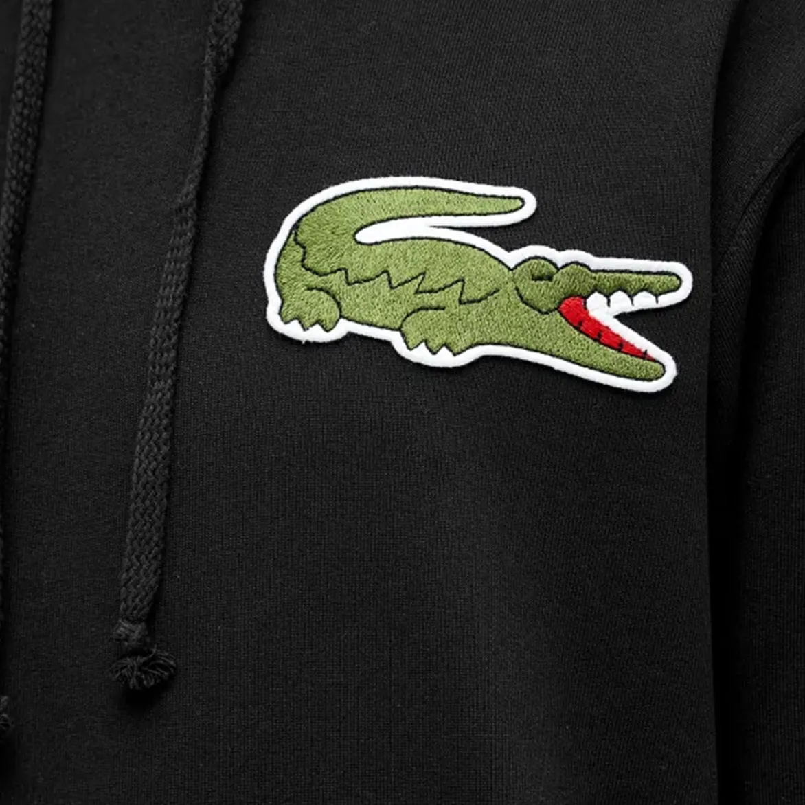 River Flow CDG X LACOSTE CROC HOODIE - BLACK
