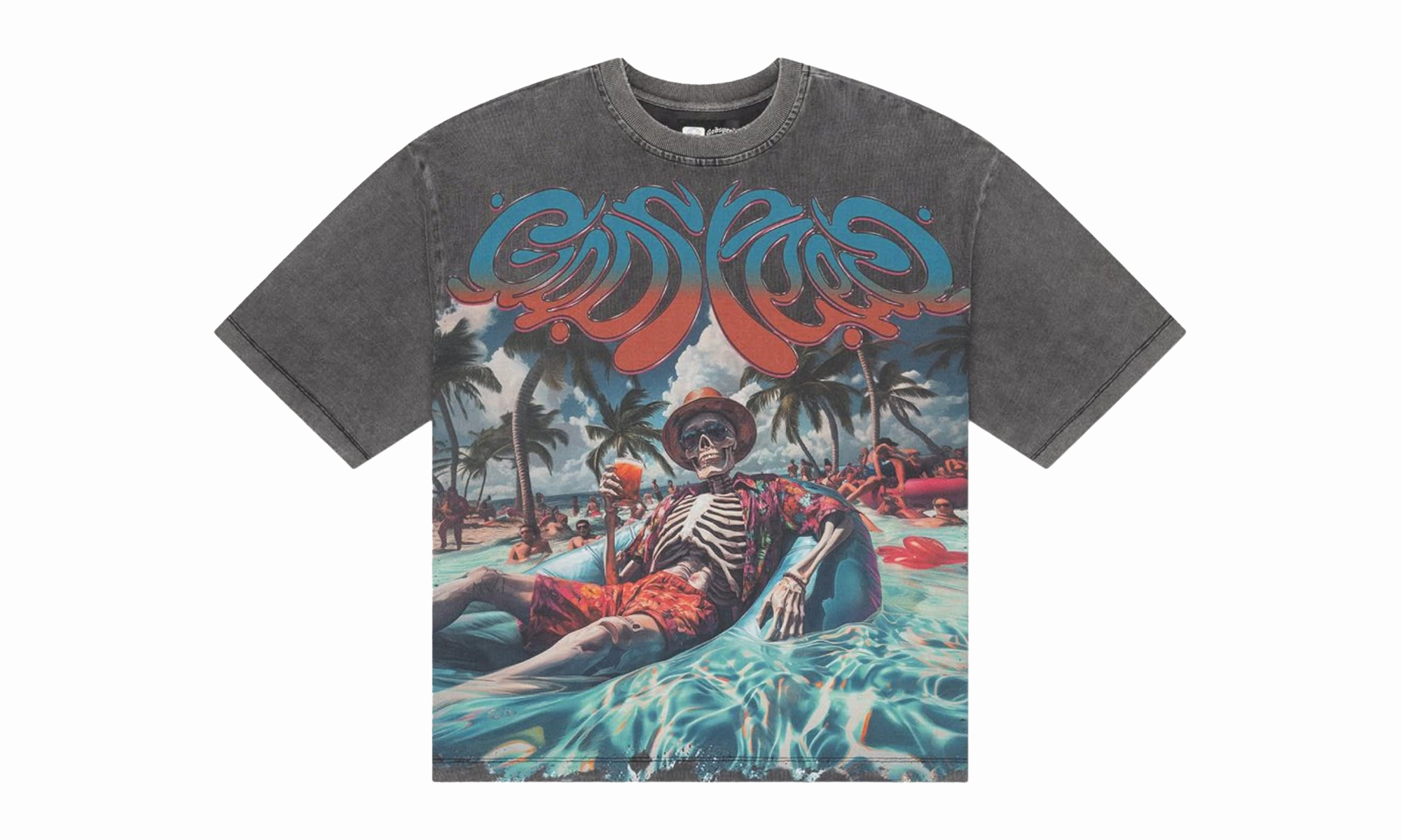 Pool Party T-Shirt "Grey Wash" Adjustable Fastenings Farm Glow
