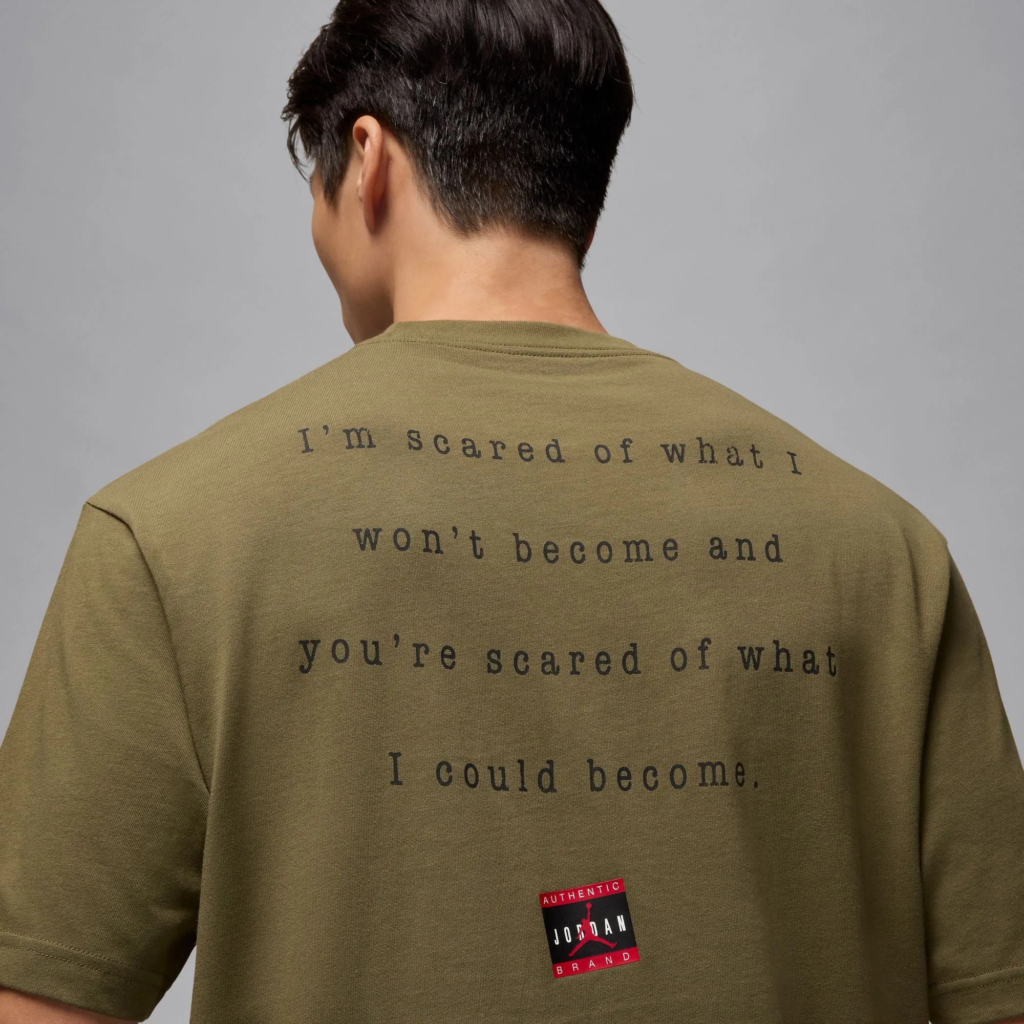 Jordan Men??s Crew Neck T-Shirt (Olive) Neat Edge SnagProofMaterial