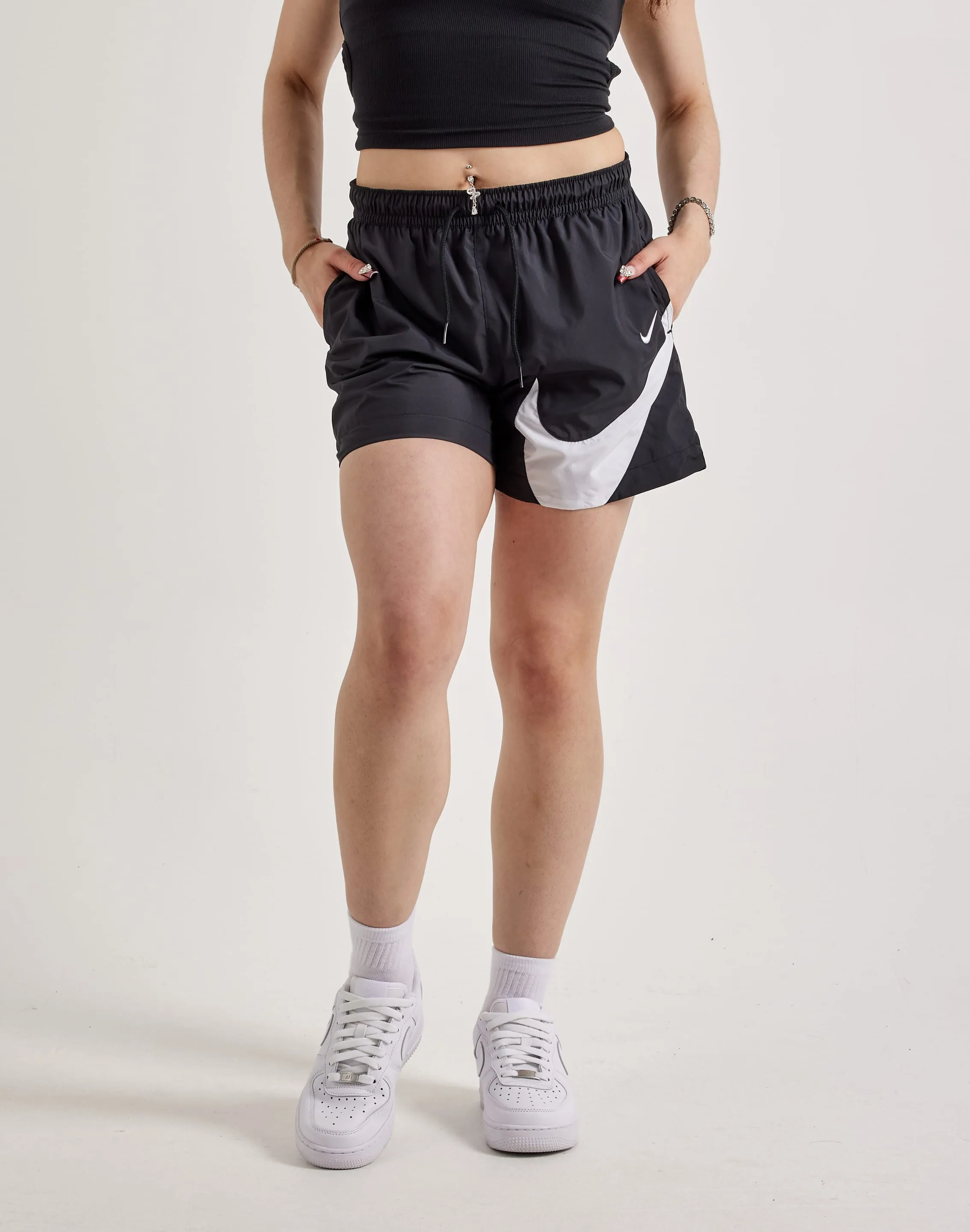 EcoCertifiedTextile TactileStitching Nike Mid-Rise Woven Logo Shorts