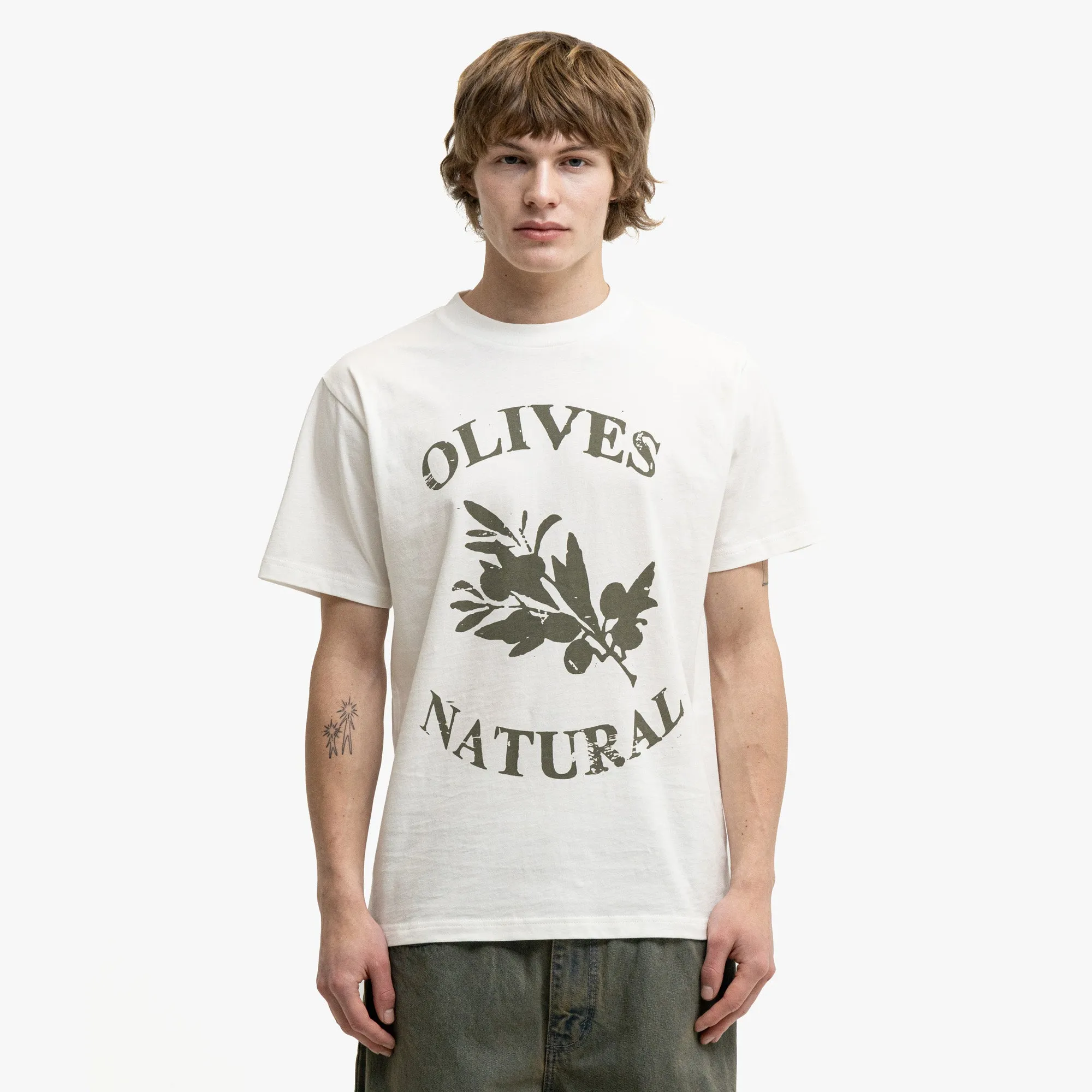 Museum Of Peace & Quiet Olives T-Shirt White suitable for all genders