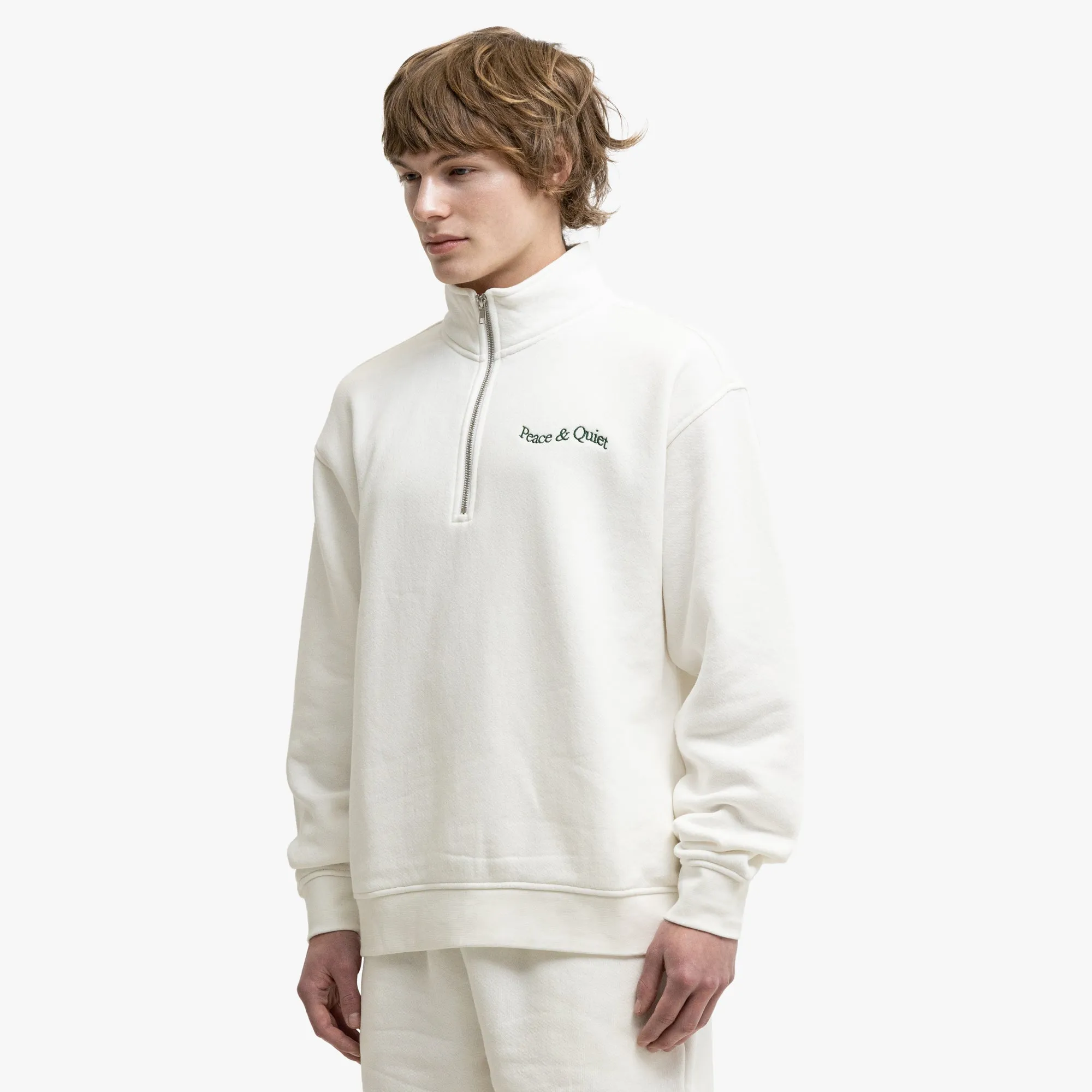 Museum Of Peace & Quiet Quarter Zip Up White product marketing