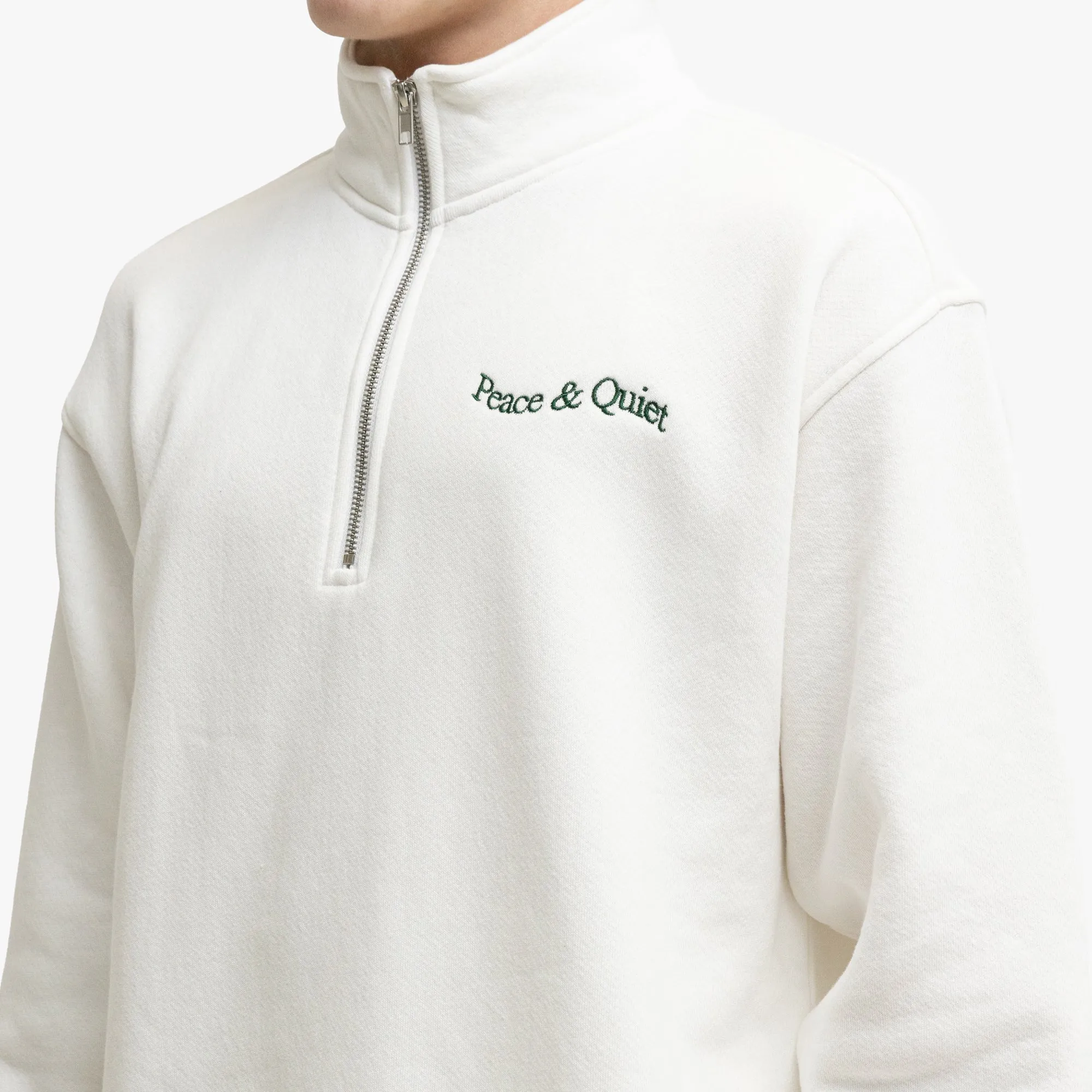 Museum Of Peace & Quiet Quarter Zip Up White Travel Comfort teenagers