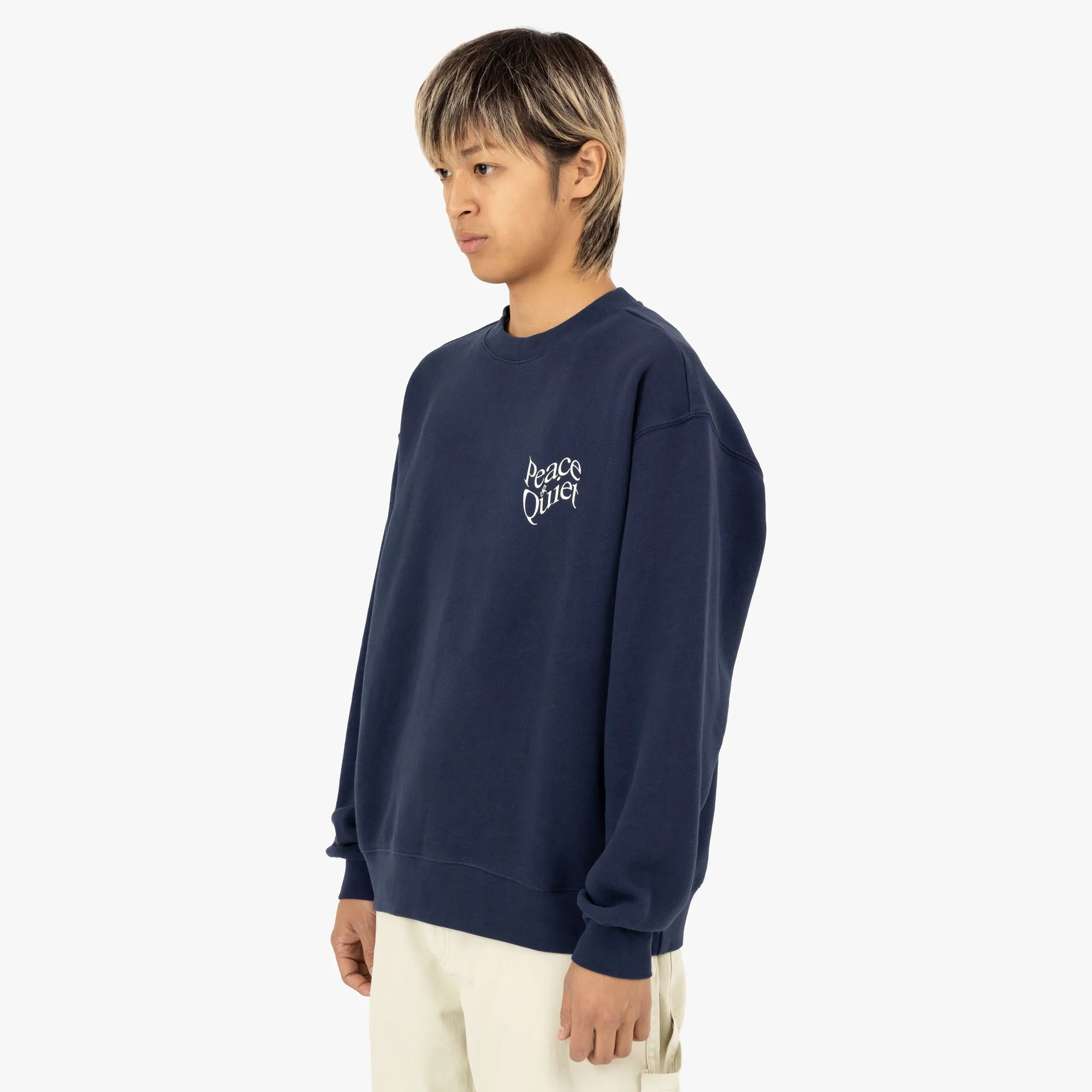 Moisture wicking Museum of Peace & Quiet Warped Crewneck / Navy