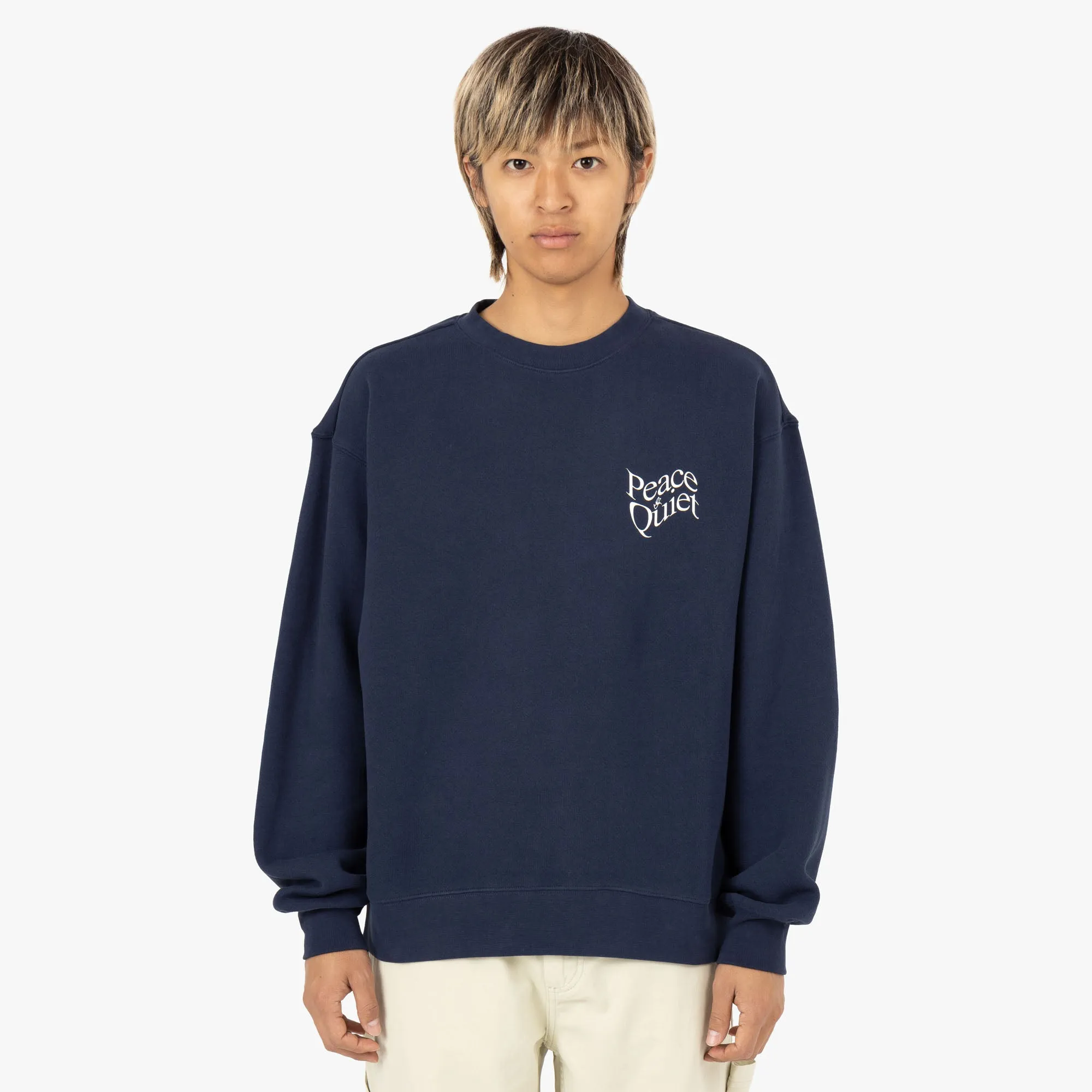 Museum of Peace & Quiet Warped Crewneck / Navy Classic Fit