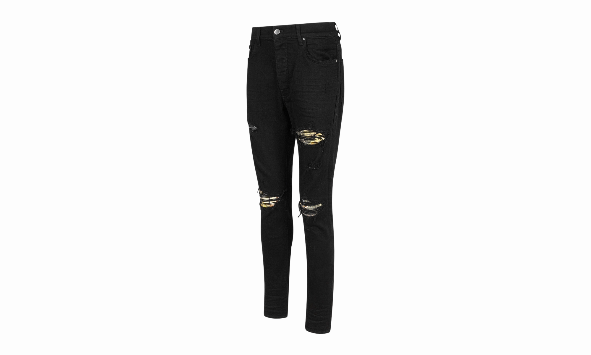 MX1 PLAID Aged Straight-Fit Jeans "Black" Travel Essential