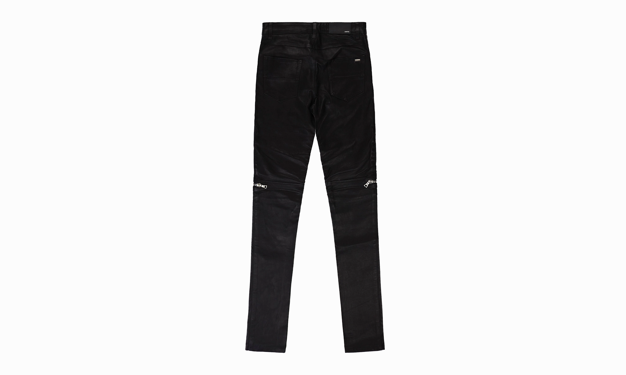 MX2 LEATHER SLIM-FIT JEANS "Black/Silver" Durable Hardware