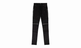 Wrinkle Free Fabric Treatment Simple clothing MX2 LEATHER SLIM-FIT JEANS "Black/Silver"