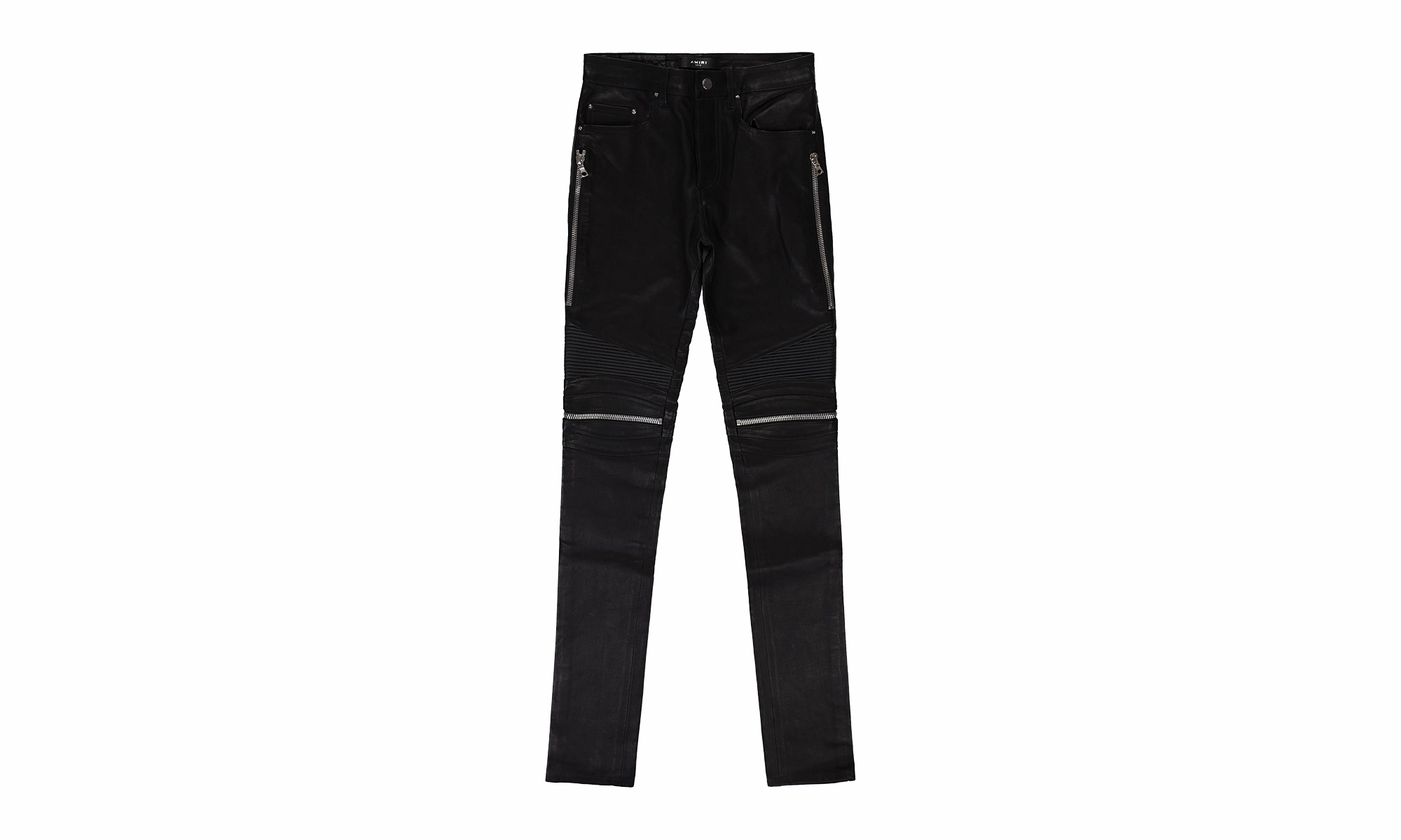 MX2 LEATHER SLIM-FIT JEANS "Black/Silver" Athlete Fit Elegant elastic waistband