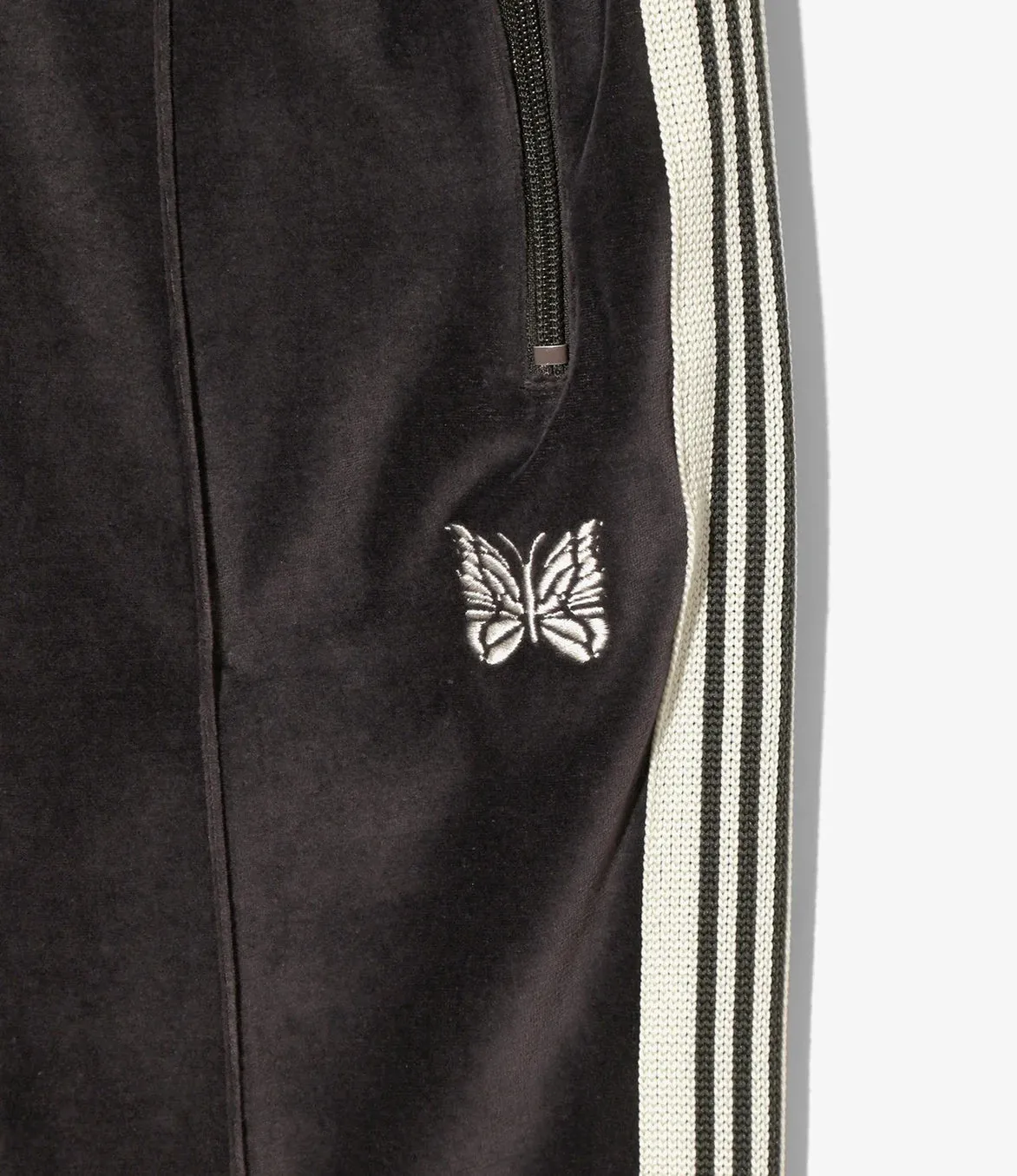 NARROW TRACK PANT VELOUR - CHARCOAL Recycled materials PreShrunk Cotton