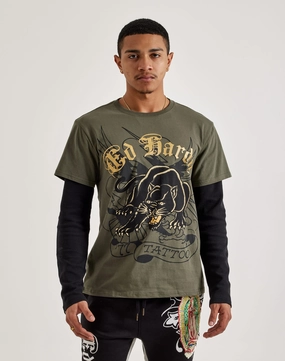 Ed Hardy Panther Long-Sleeve Tee Boho Light Team Edge