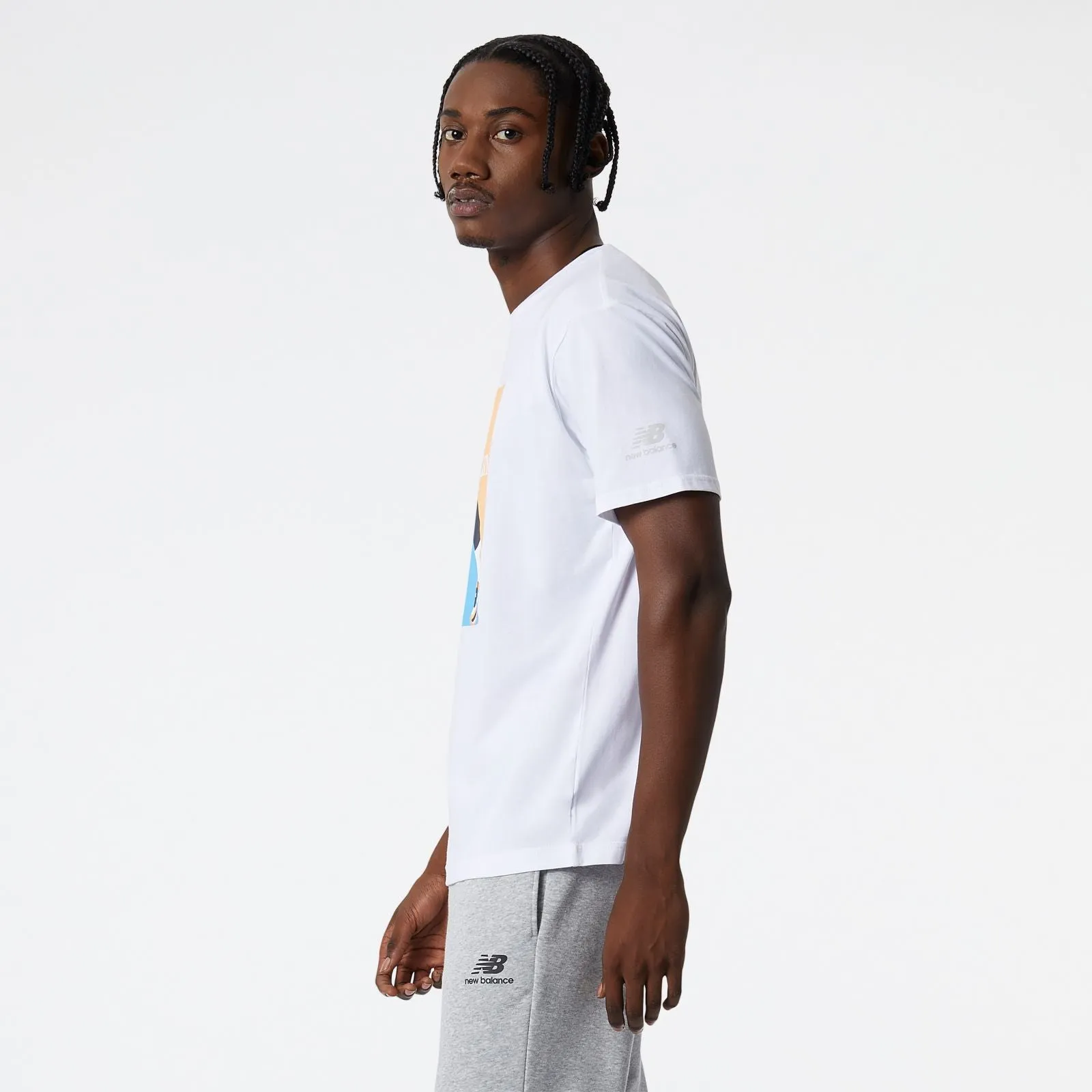 QuickDryMaterial NB Essentials Celebrate Run Tee - WHITE