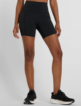 Youth fashion Non Cling Material NB Sleek Pocket High Waisted Short 6" - Black