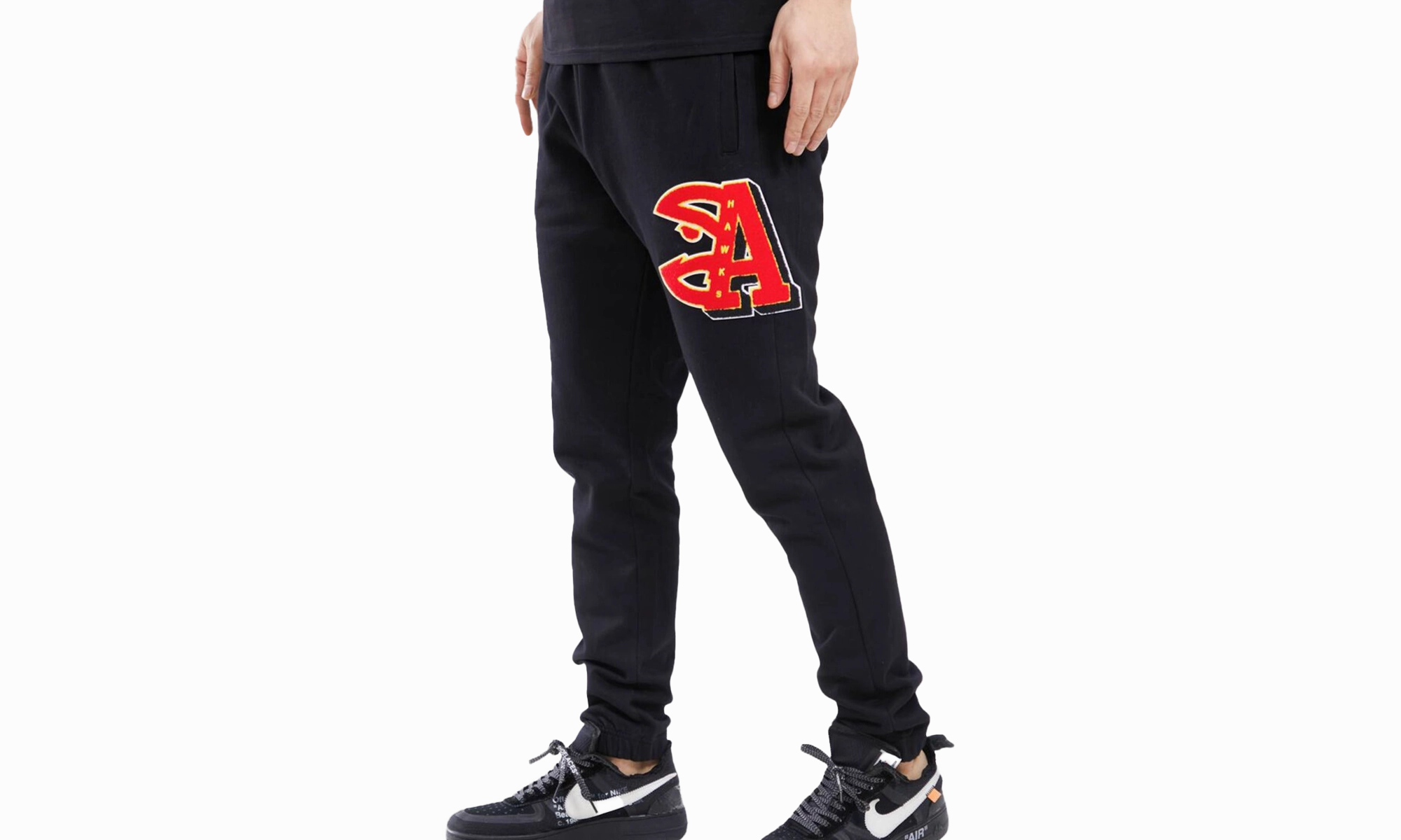 NBA Atlanta Hawks Mash Up Logo Sweatpants "Black"