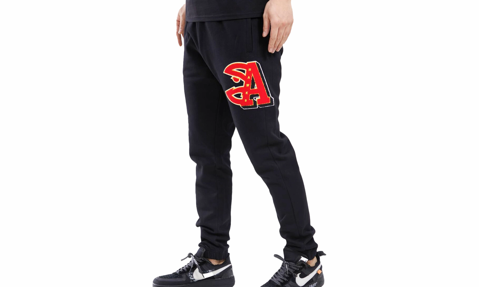 NBA Atlanta Hawks Mash Up Logo Sweatpants "Black"