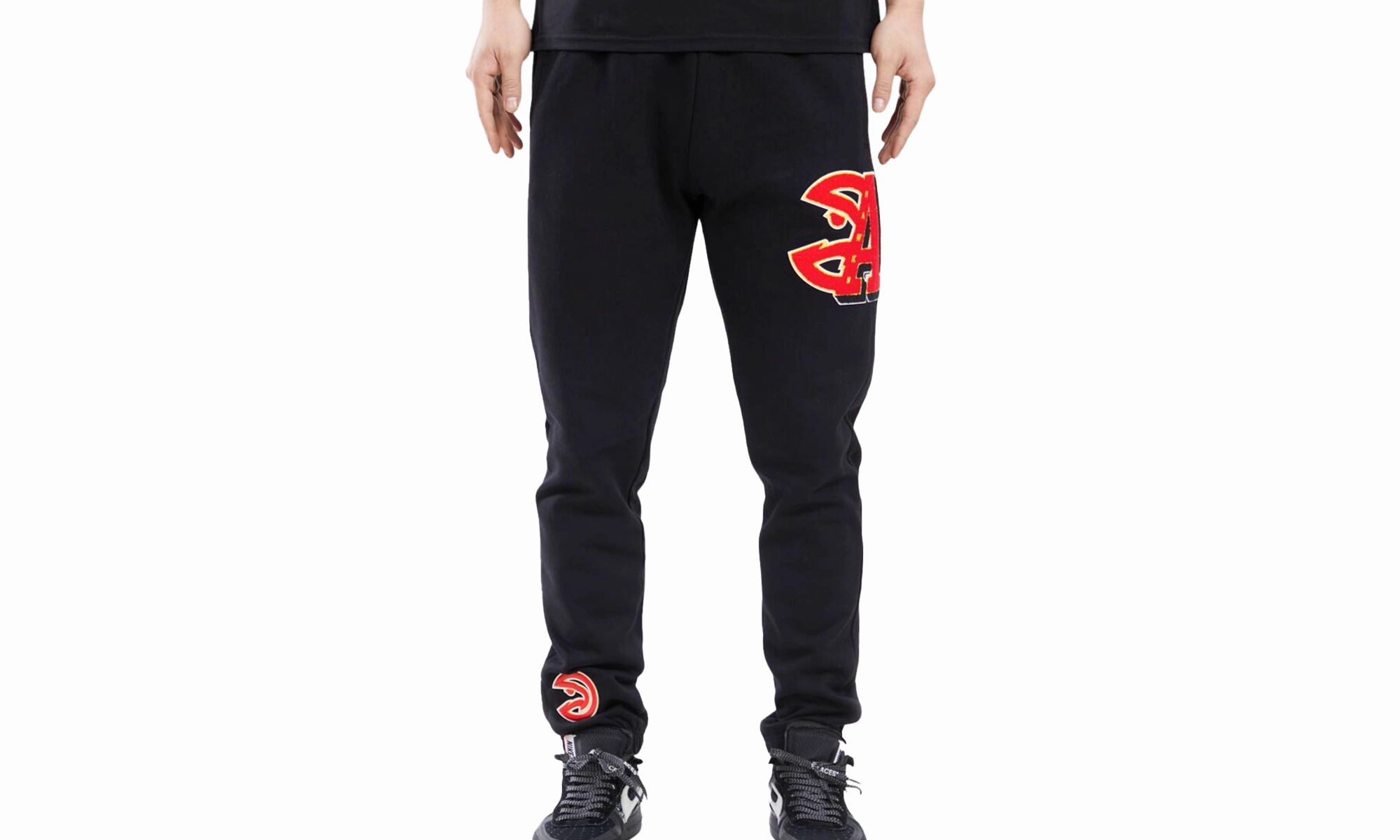 NBA Atlanta Hawks Mash Up Logo Sweatpants "Black"