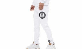 NBA Brooklyn Nets Logo Joggers White Sweatpants "White"