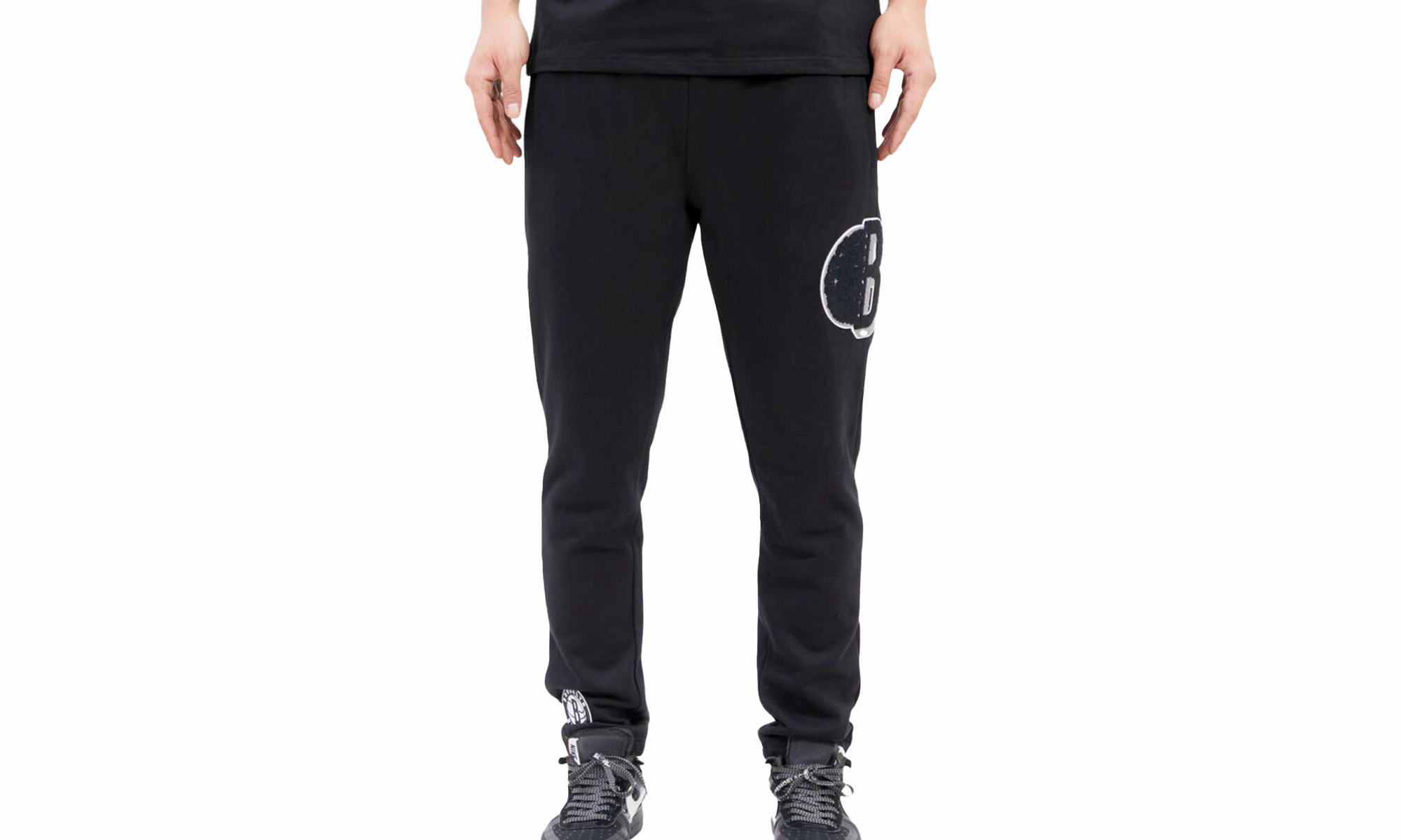 NBA Brooklyn Nets Mash Up Logo Sweatpants "Black"