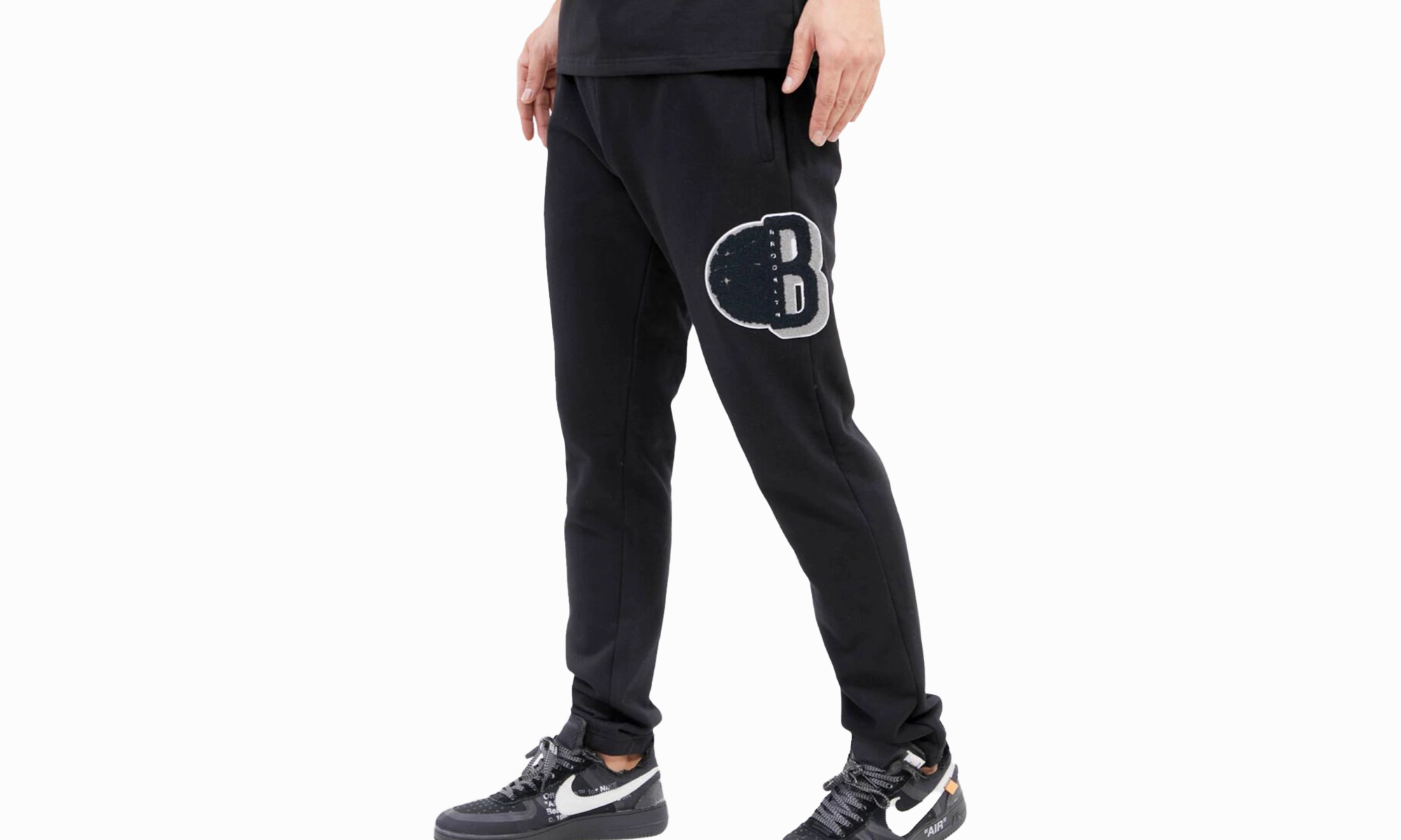 NBA Brooklyn Nets Mash Up Logo Sweatpants "Black"