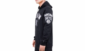 NBA Brooklyn Nets Stacked Logo Hoodie "Black"