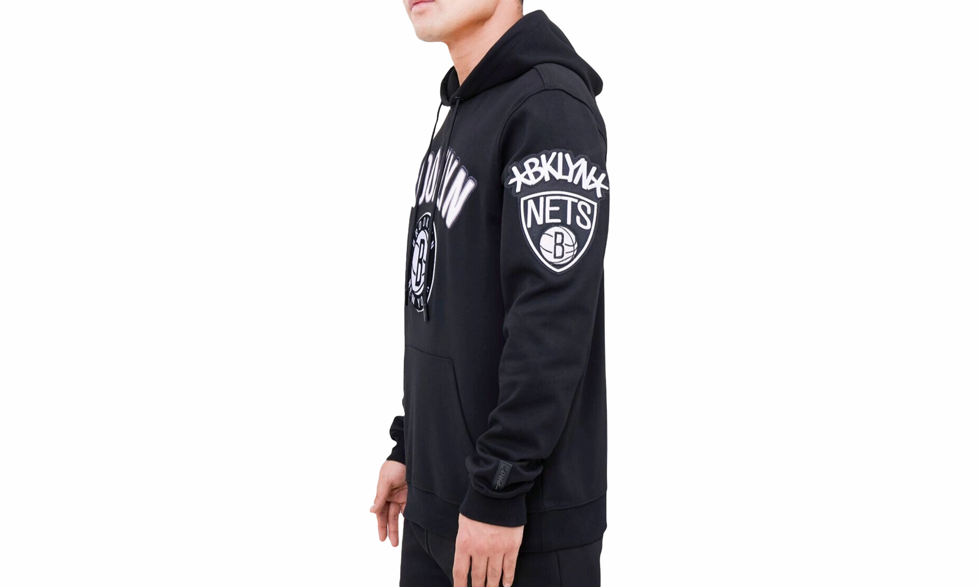 NBA Brooklyn Nets Stacked Logo Hoodie "Black"
