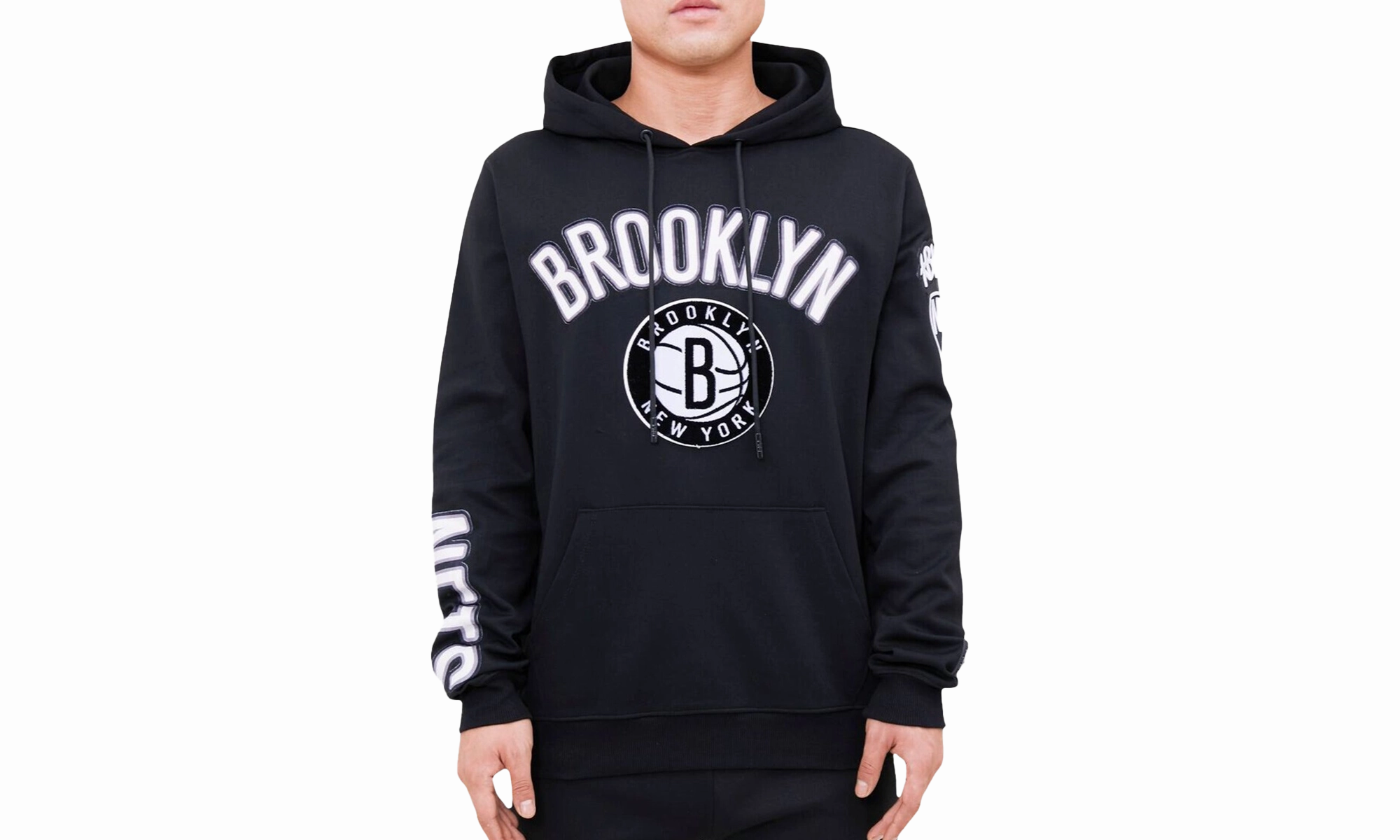 NBA Brooklyn Nets Stacked Logo Hoodie "Black"