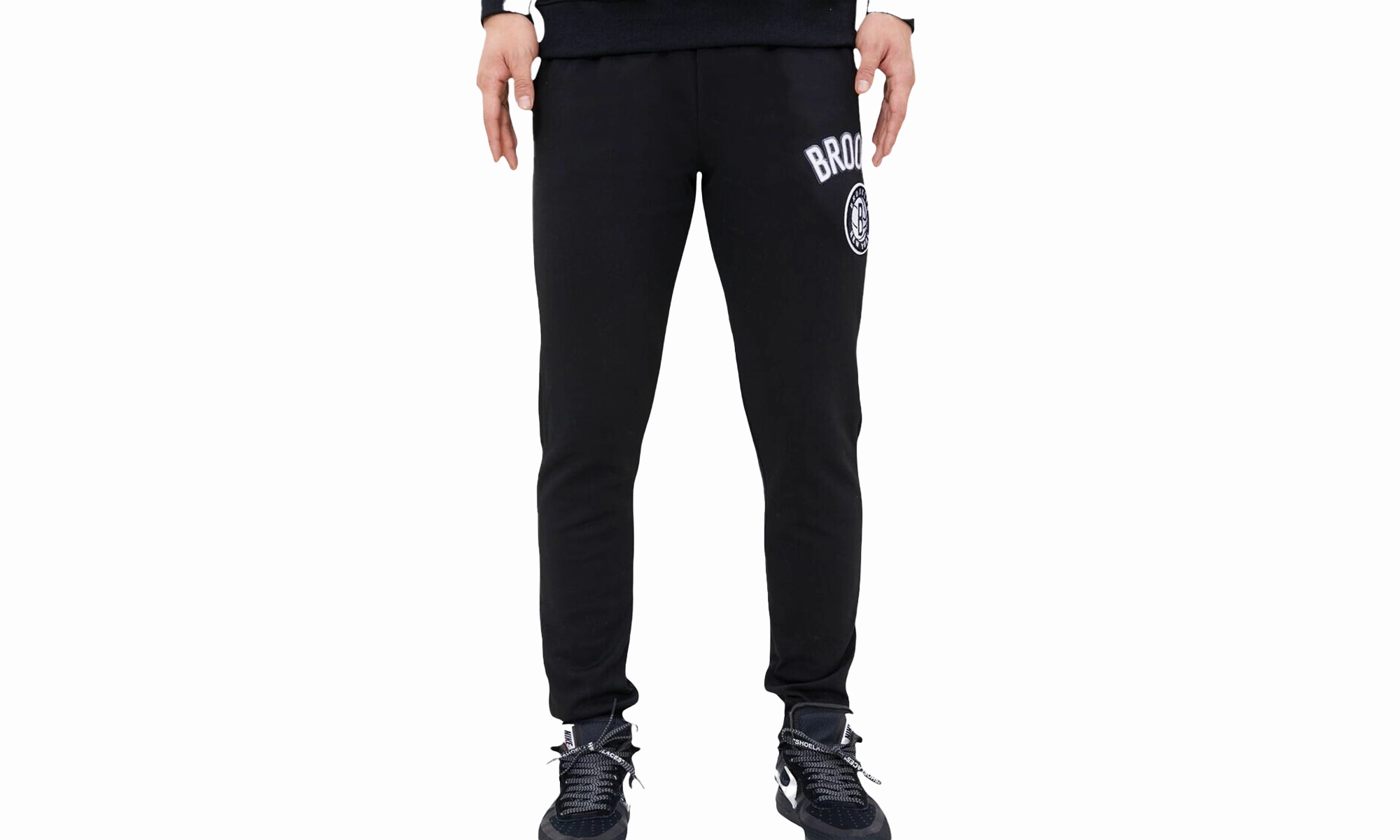 NBA Brooklyn Nets Stacked Logo Sweatpants "Black"