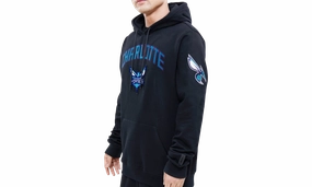 NBA Charlotte Hornets Stacked Logo Hoodie "Black"