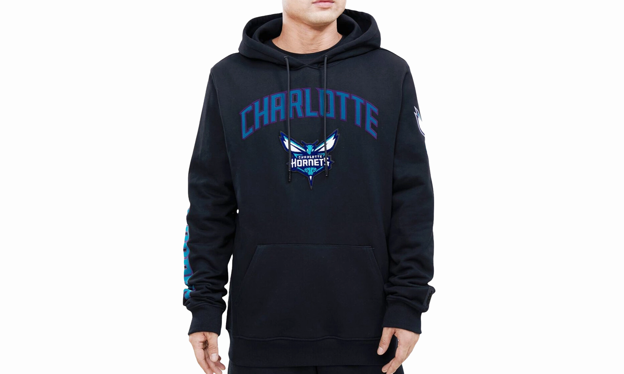 NBA Charlotte Hornets Stacked Logo Hoodie "Black"