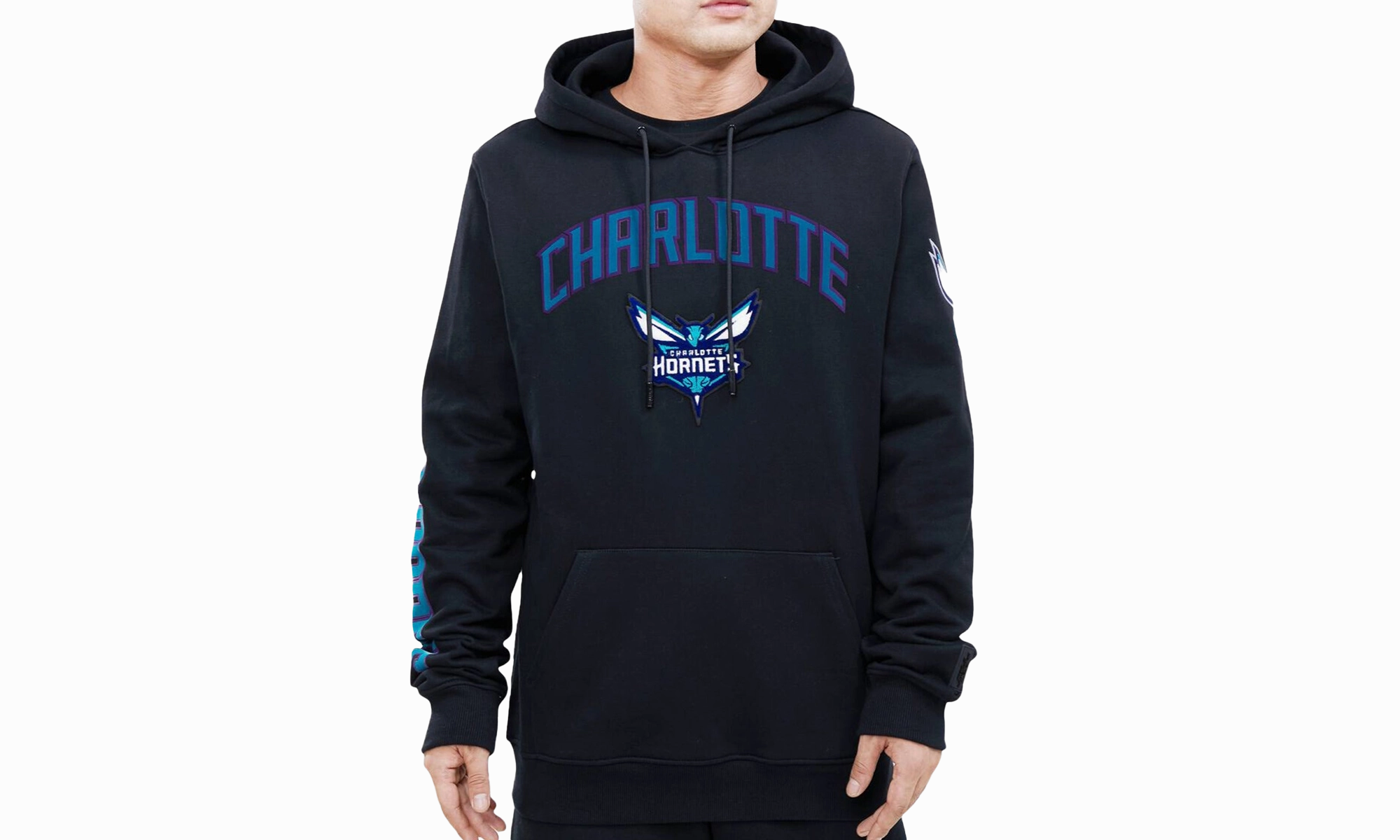 NBA Charlotte Hornets Stacked Logo Hoodie "Black"