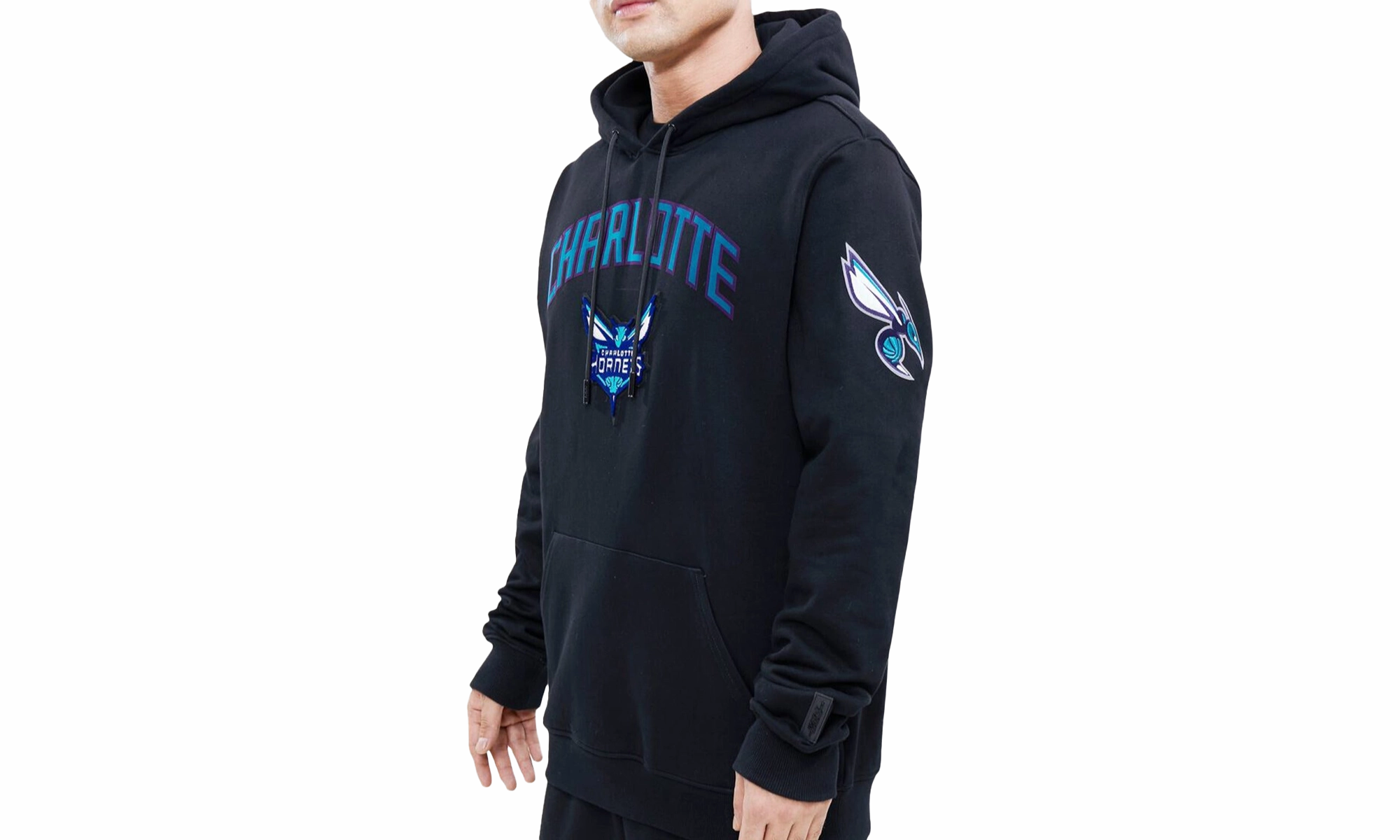 NBA Charlotte Hornets Stacked Logo Hoodie "Black"
