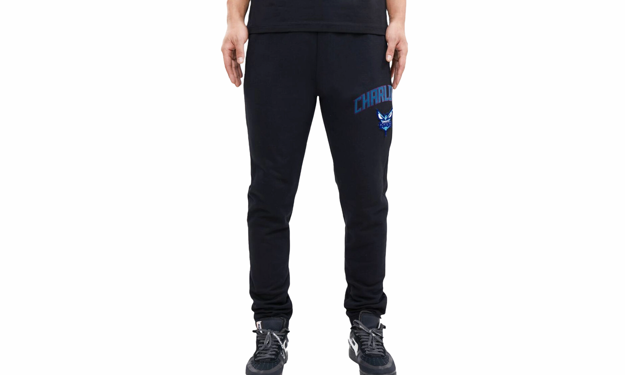 NBA Charlotte Hornets Stacked Logo Sweatpants "Black"