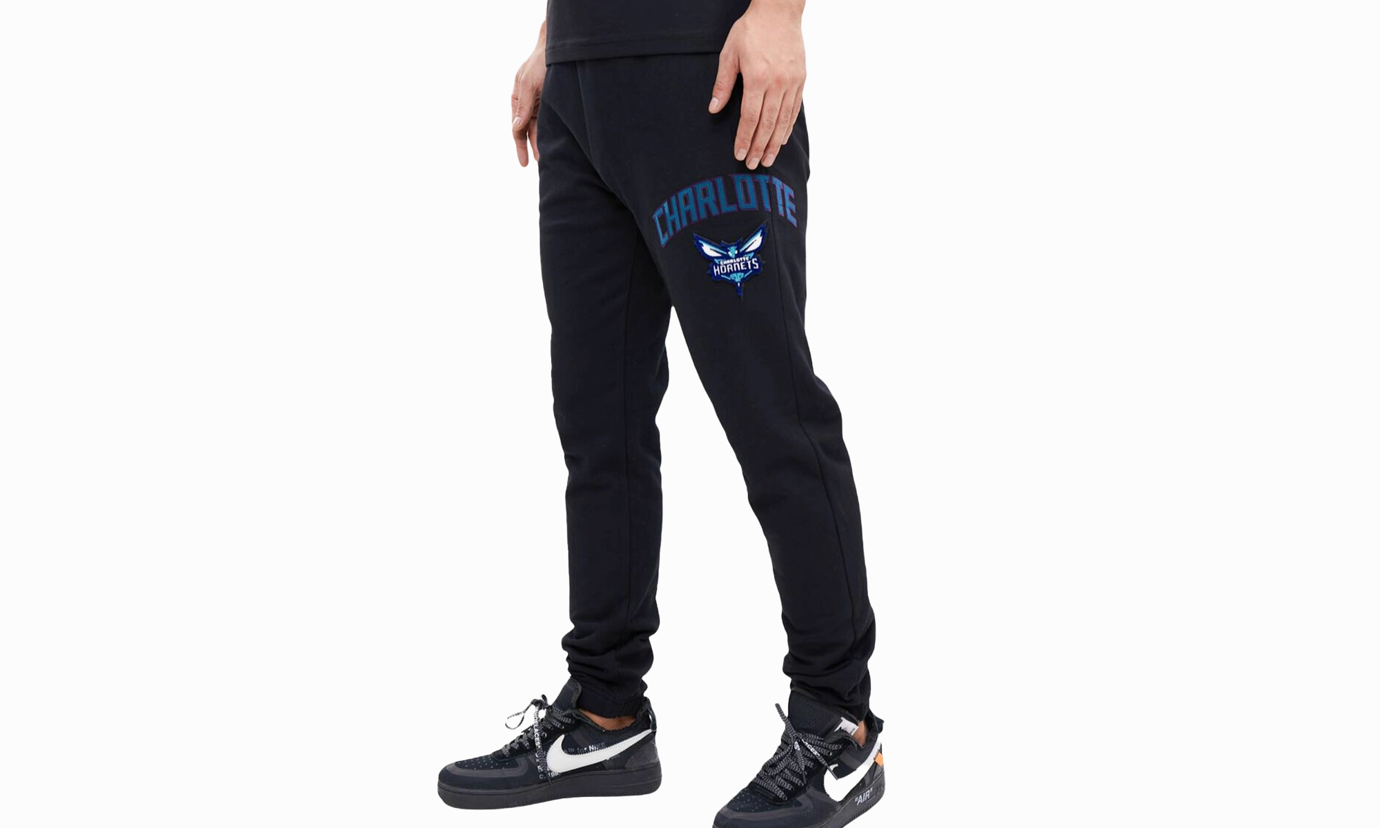 NBA Charlotte Hornets Stacked Logo Sweatpants "Black"