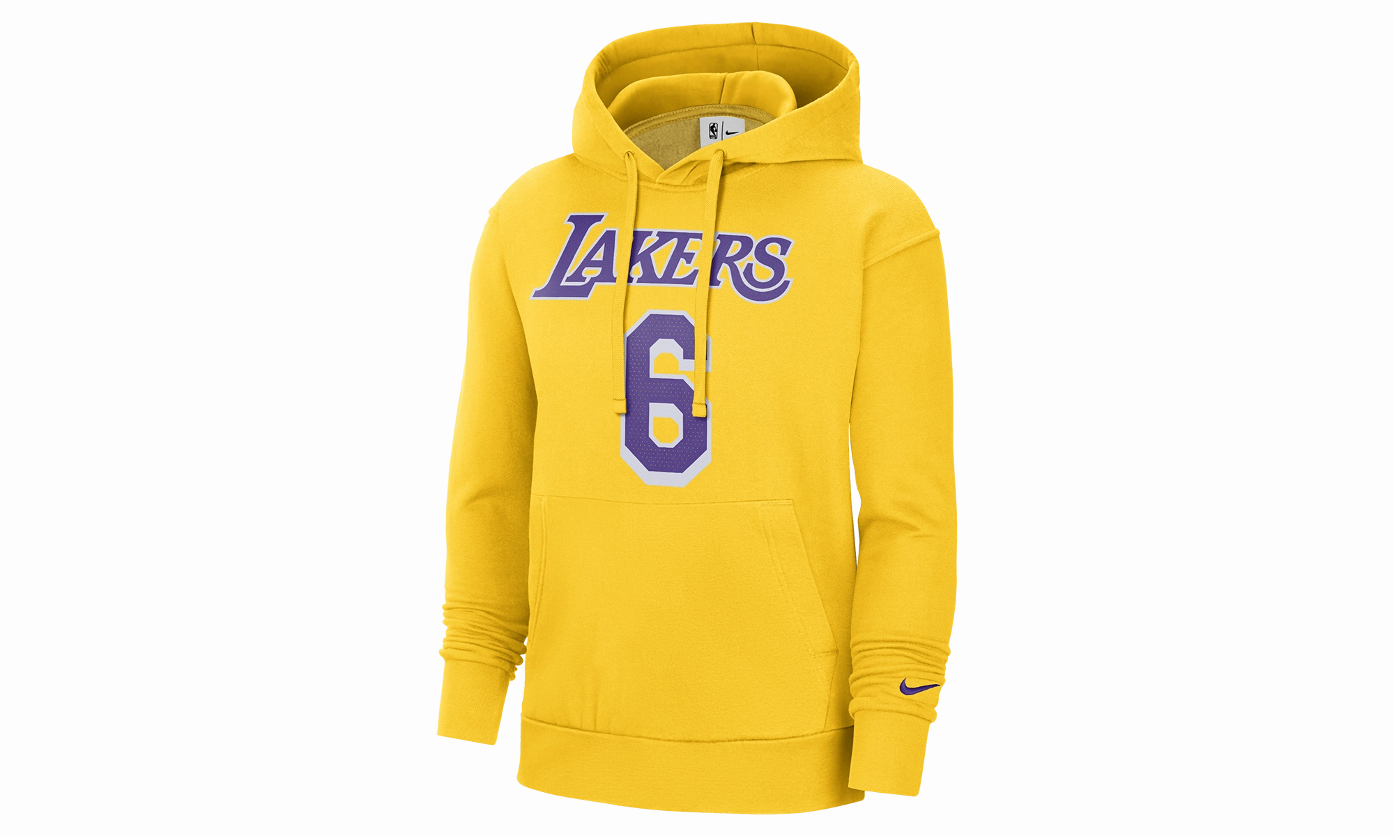 NBA LA LAKERS LEBRON JAMES #6 FLEECE HOODIE "Yellow"