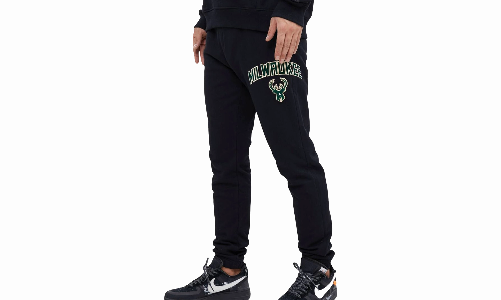 NBA Milwaukee Bucks Stacked Logo Sweatpants "Black"
