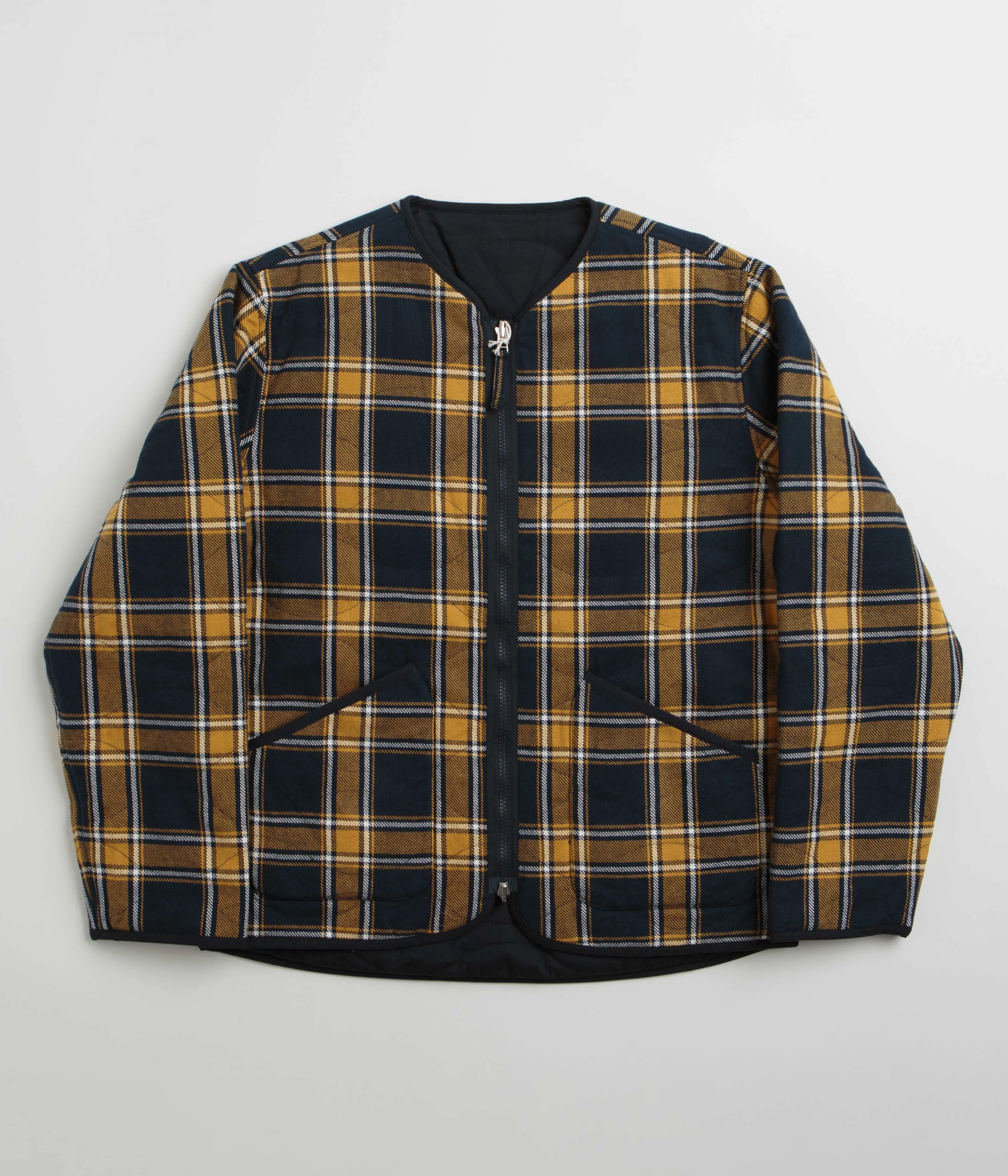 Universal Works Reversible Military Liner Jacket - Yellow / Navy Oppose Outdoor Comfort